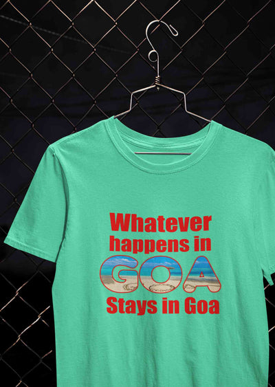 Whatever happens In Goa Stays In Goa Women Half Sleeves T-shirt- FunkyTeesClub
