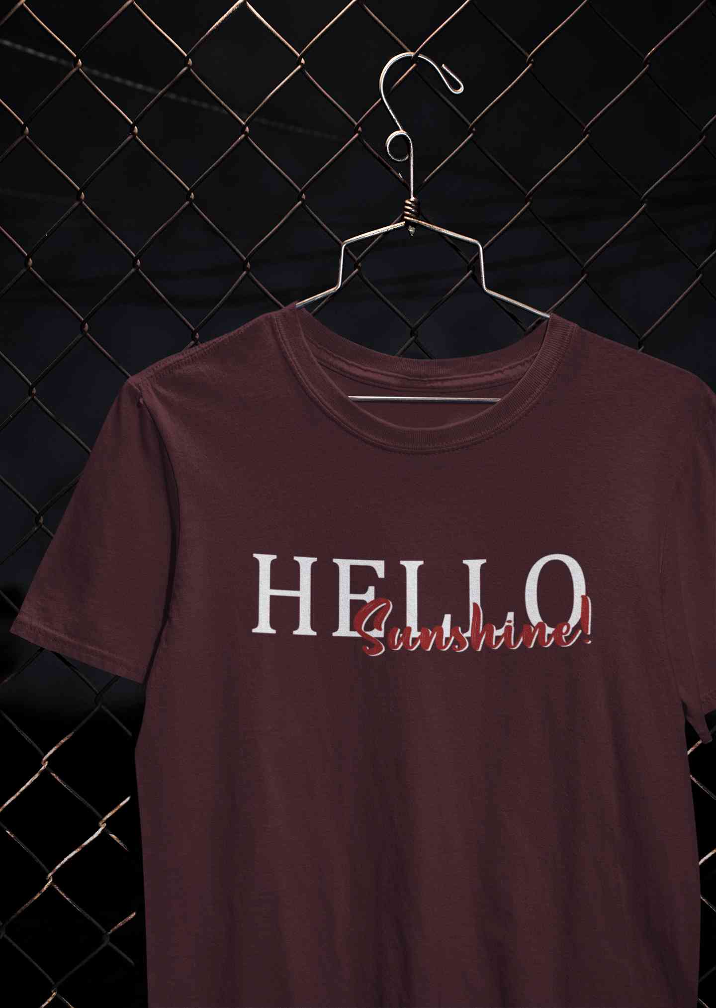 Hello Sunshine Typography Mens Half Sleeves T-shirt- FunkyTeesClub