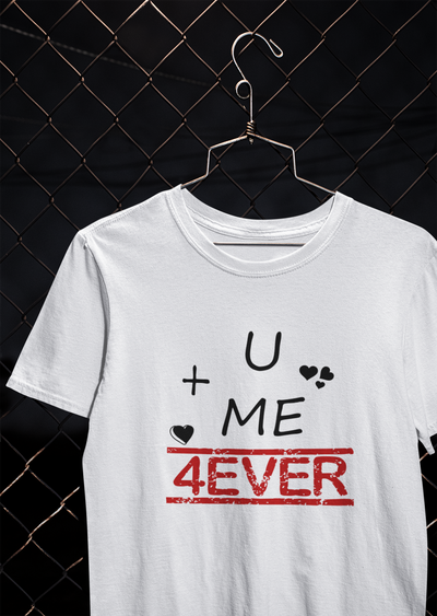 U Plus Me Couple Half Sleeves T-Shirts -FunkyTeesClub