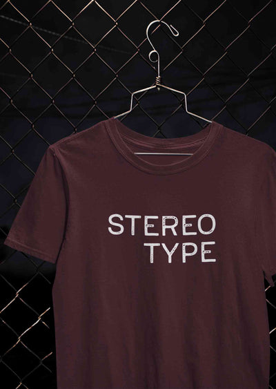 Stereotype Typography Mens Half Sleeves T-shirt- FunkyTeesClub