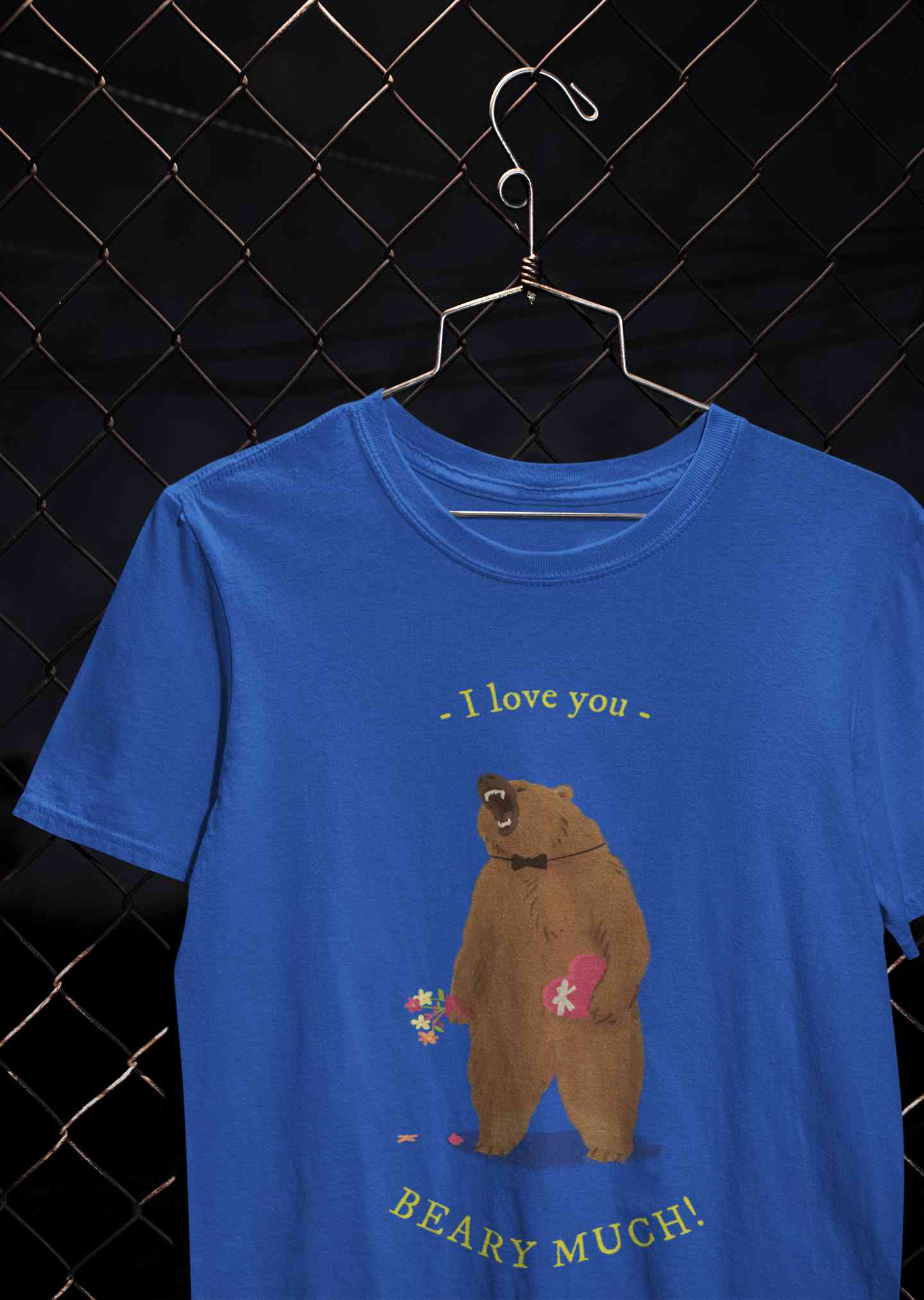 I Love You Beary Much Mens Half Sleeves T-shirt- FunkyTeesClub