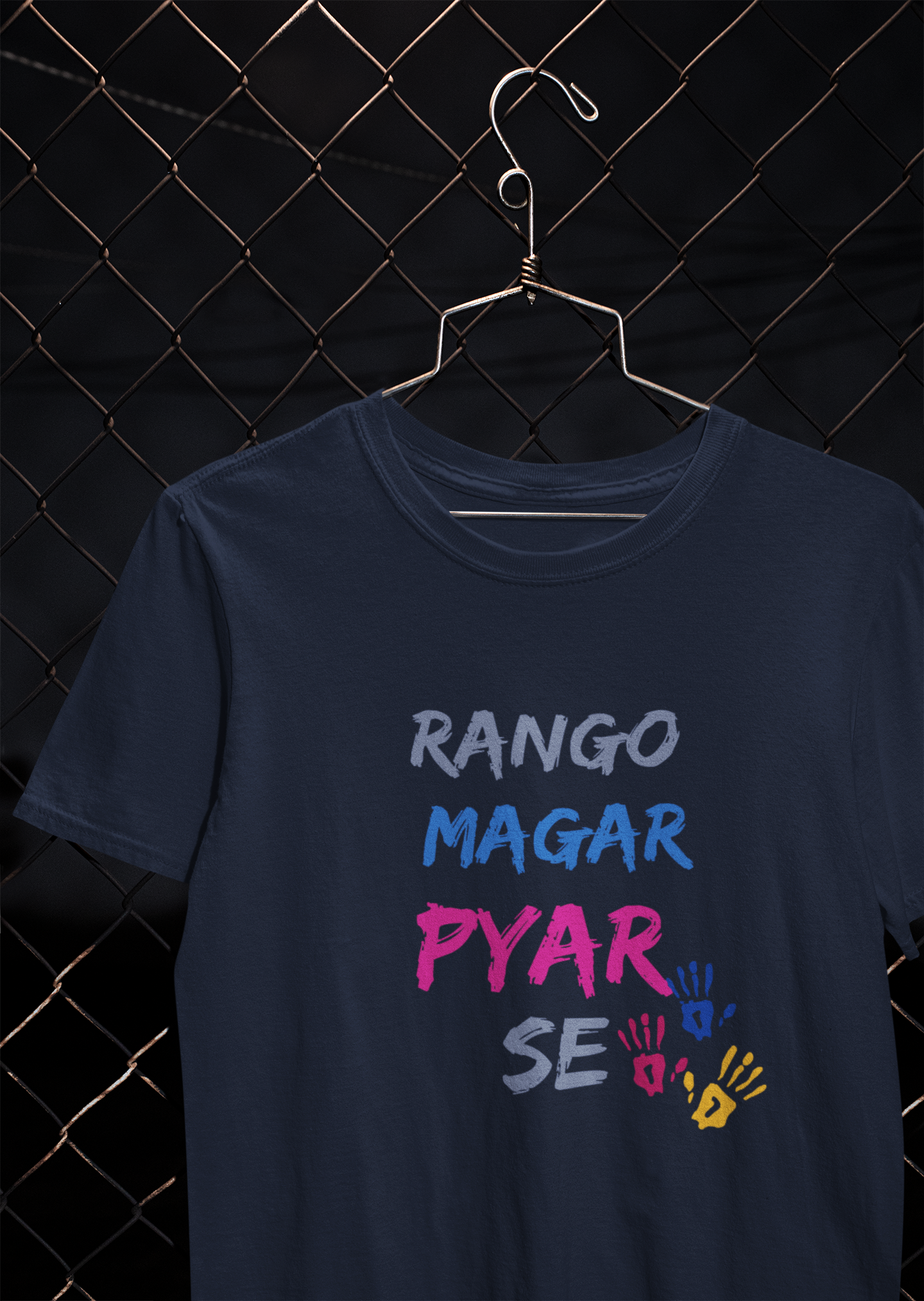 Rango Magar Pyaar Se Holi Mens Half Sleeves T-shirt- FunkyTeesClub