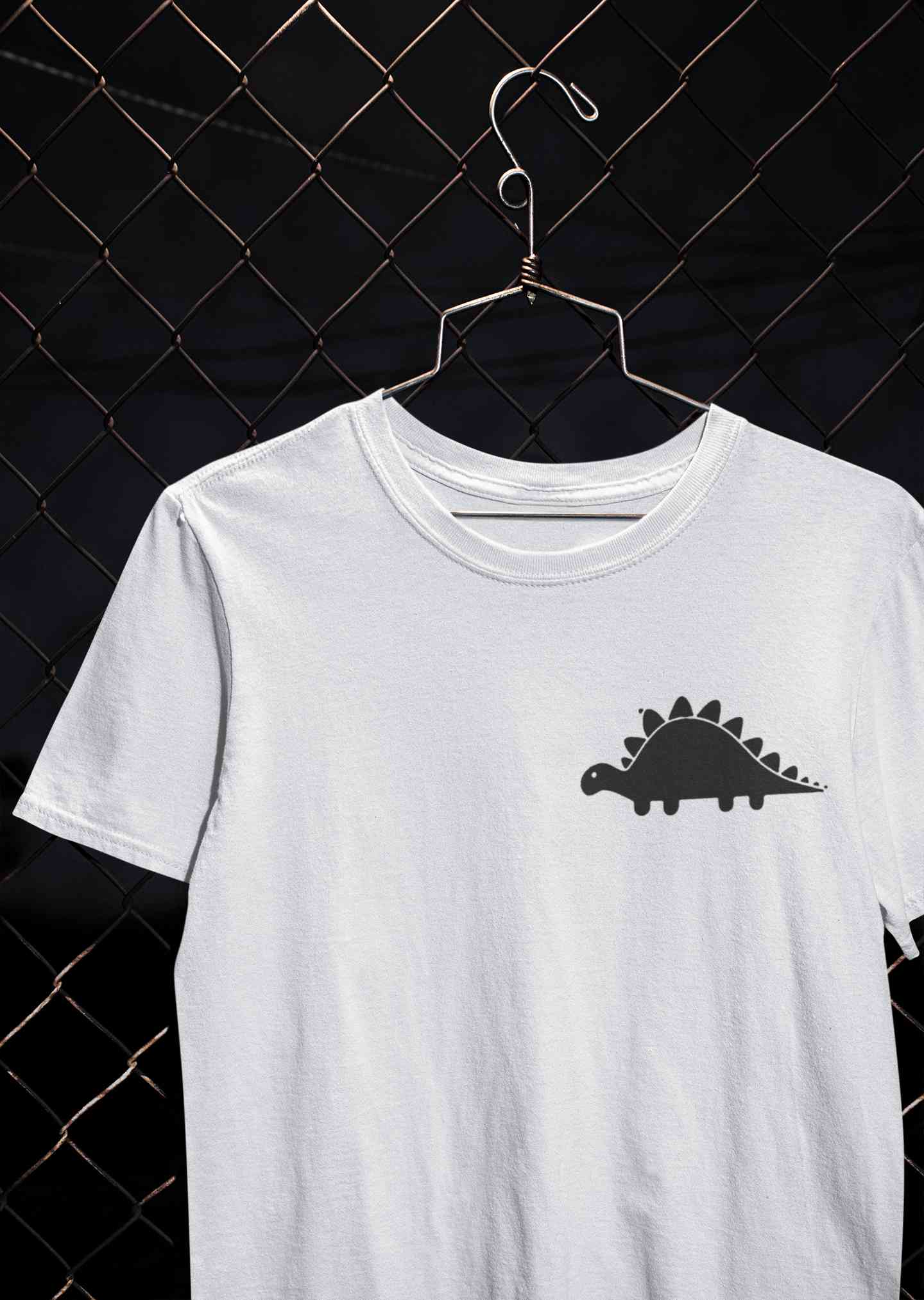 Stegosaurus Pocket Mens Half Sleeves T-shirt- FunkyTeesClub
