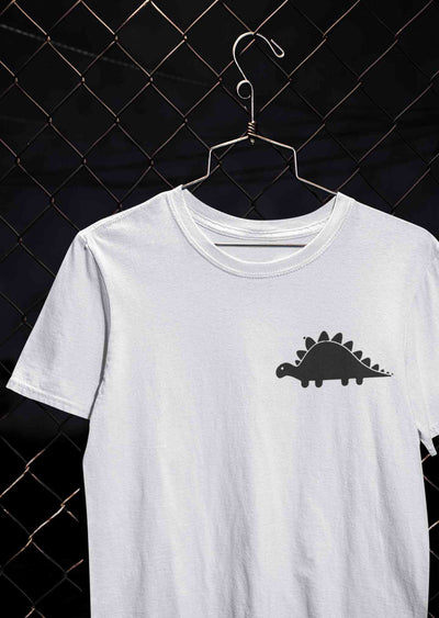 Stegosaurus Pocket Mens Half Sleeves T-shirt- FunkyTeesClub