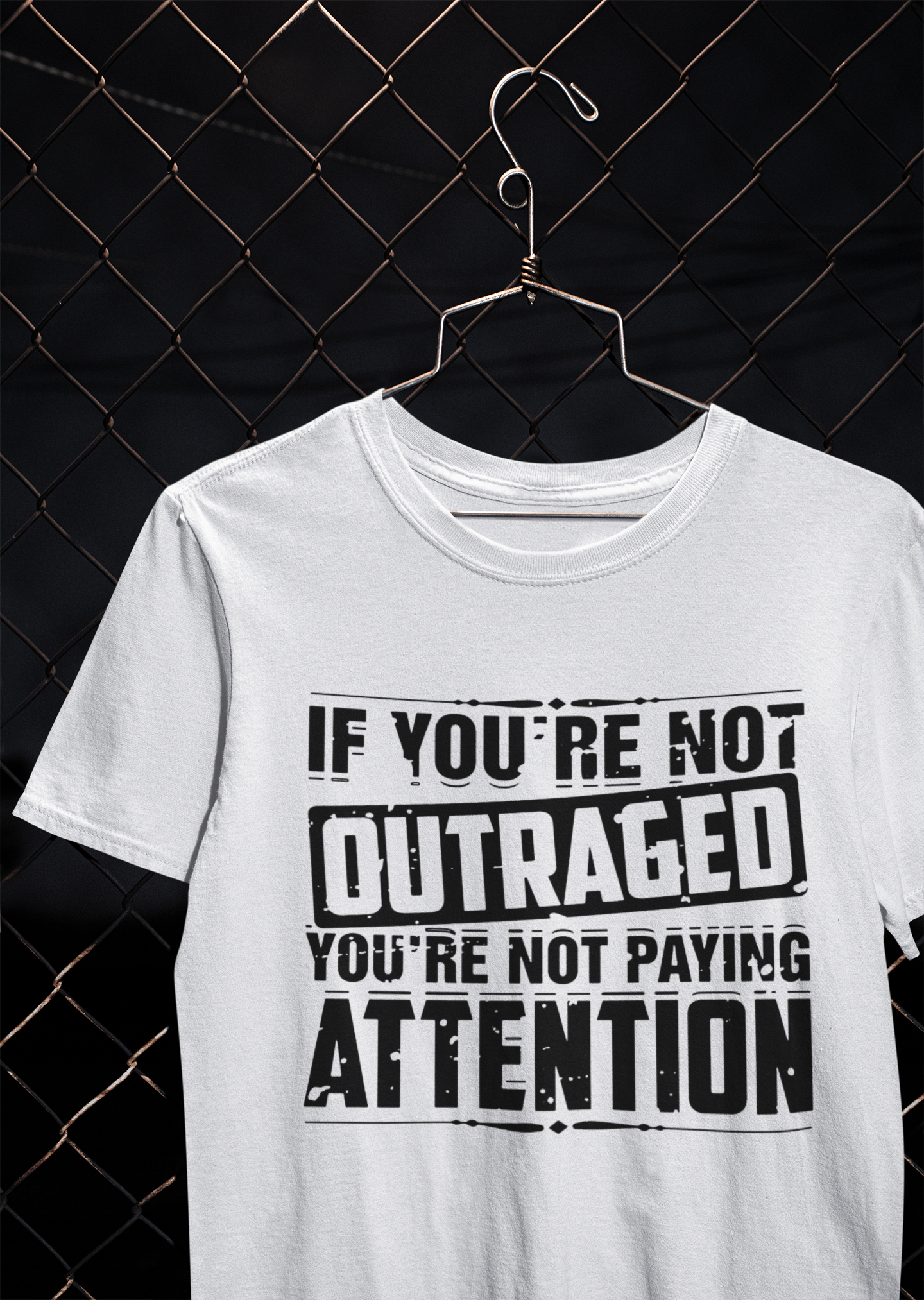 If You Are Not Outraged You Are Not Paying Attention Anti Government Mens Half Sleeves T-shirt- FunkyTeesClub