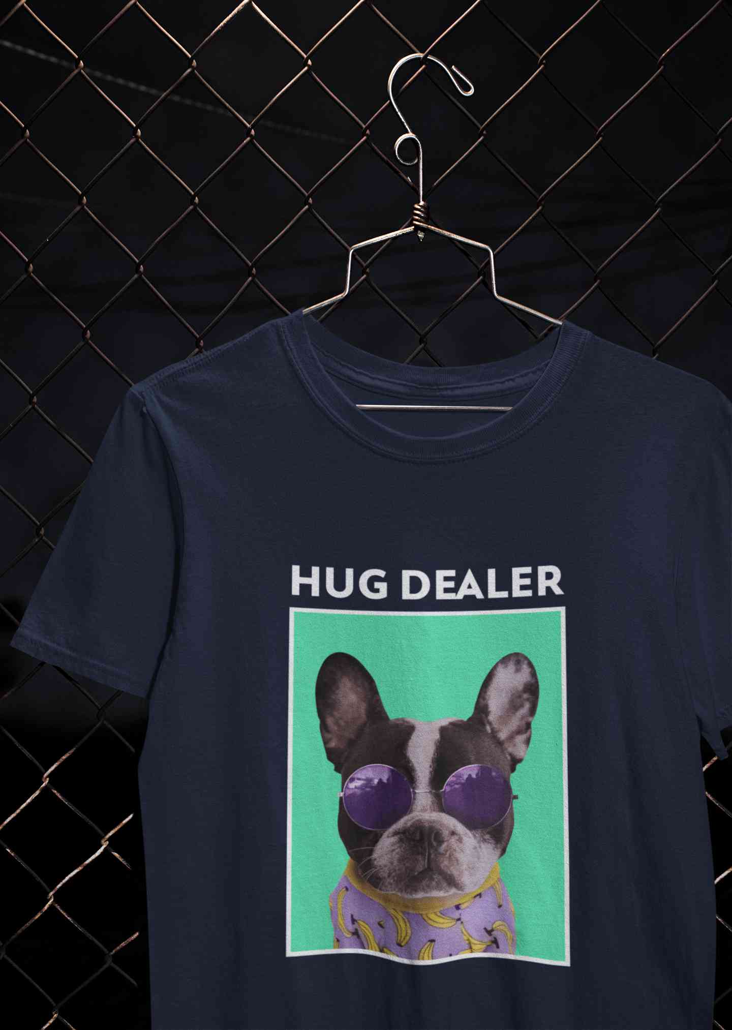 Cute Pug Hug Dealer Mens Half Sleeves T-shirt- FunkyTeesClub