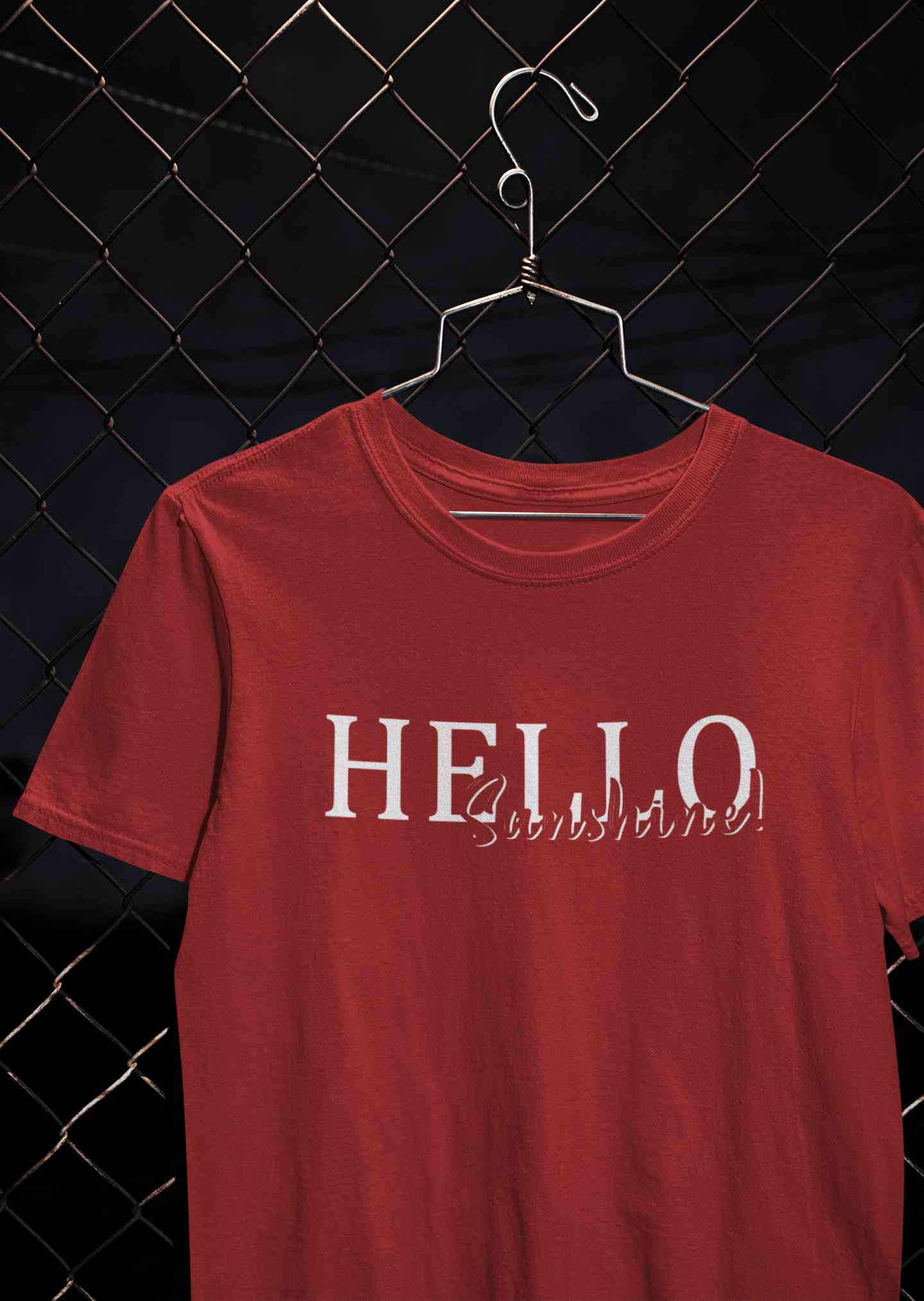 Hello Sunshine Typography Mens Half Sleeves T-shirt- FunkyTeesClub
