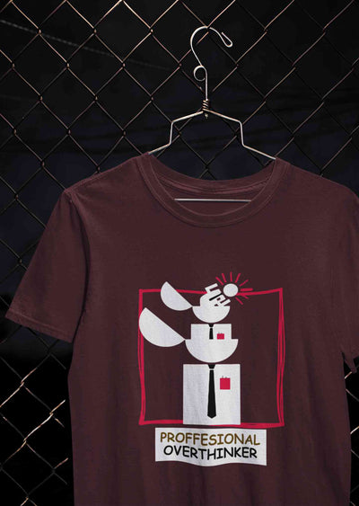Professional Overthinker Mens Half Sleeves T-shirt- FunkyTeesClub