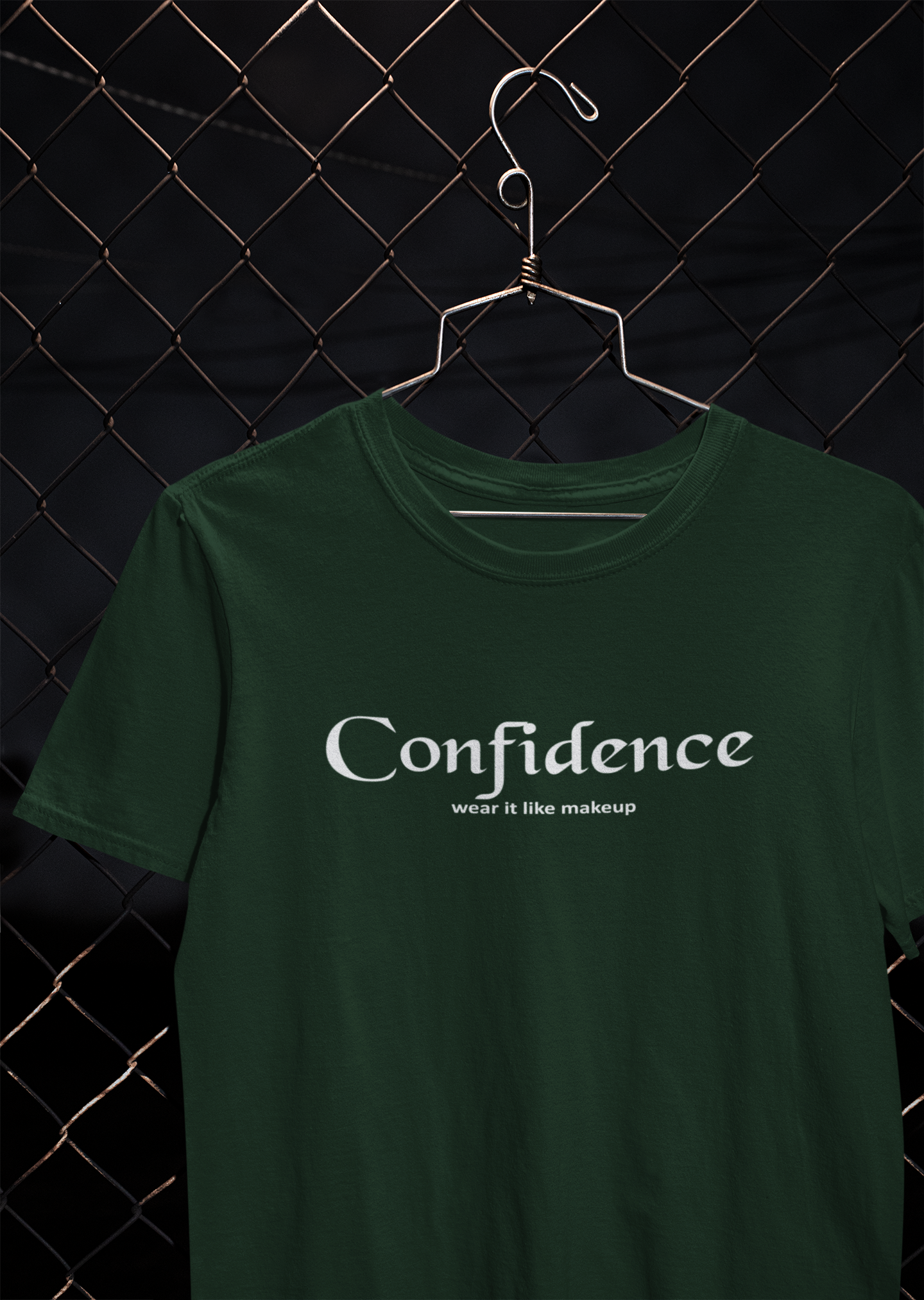Confidence Wear It Like Makeup Quotes Women Half Sleeves T-shirt- FunkyTeesClub