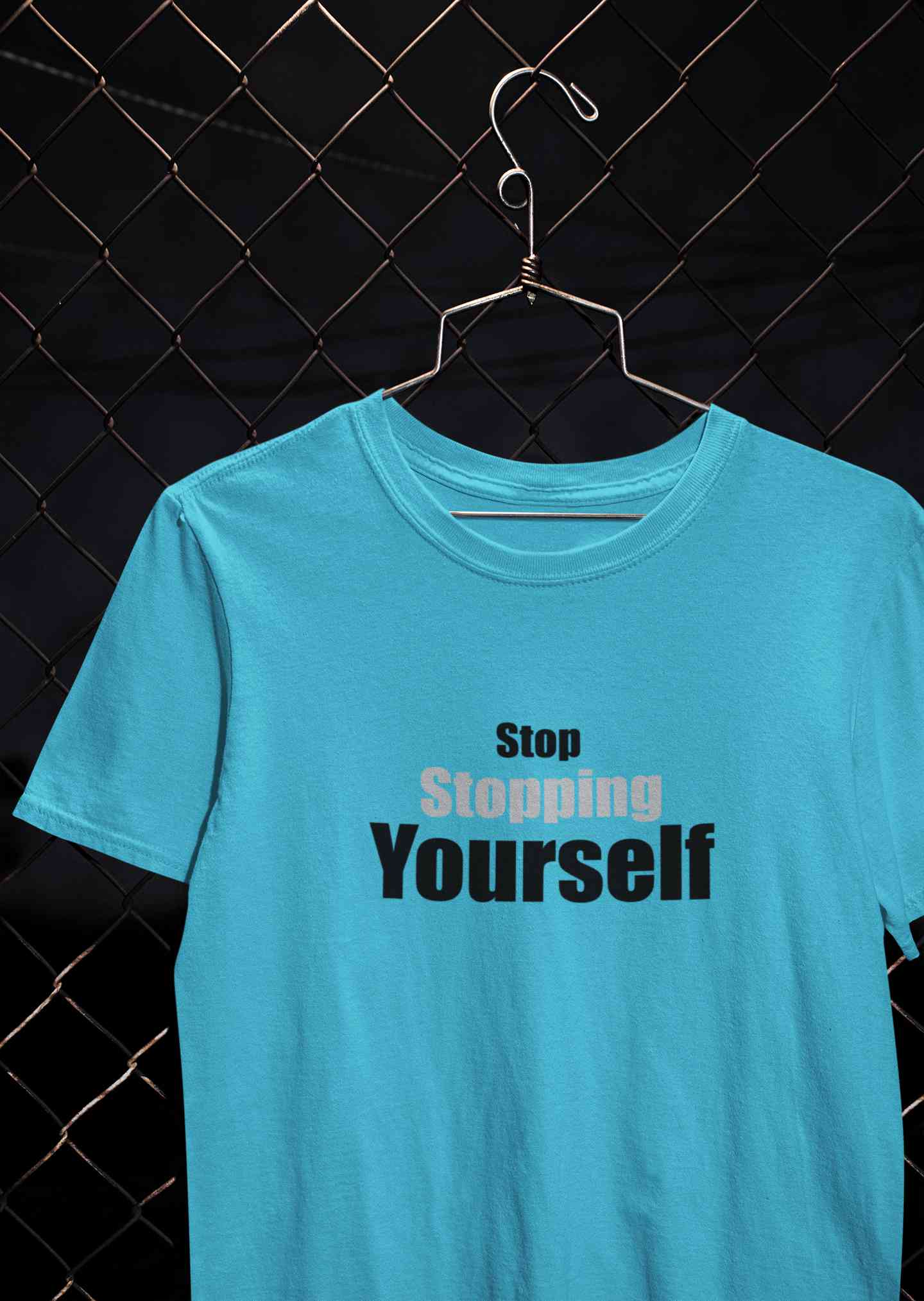 Stop Stopping Yourself Minimals Mens Half Sleeves T-shirt- FunkyTeesClub