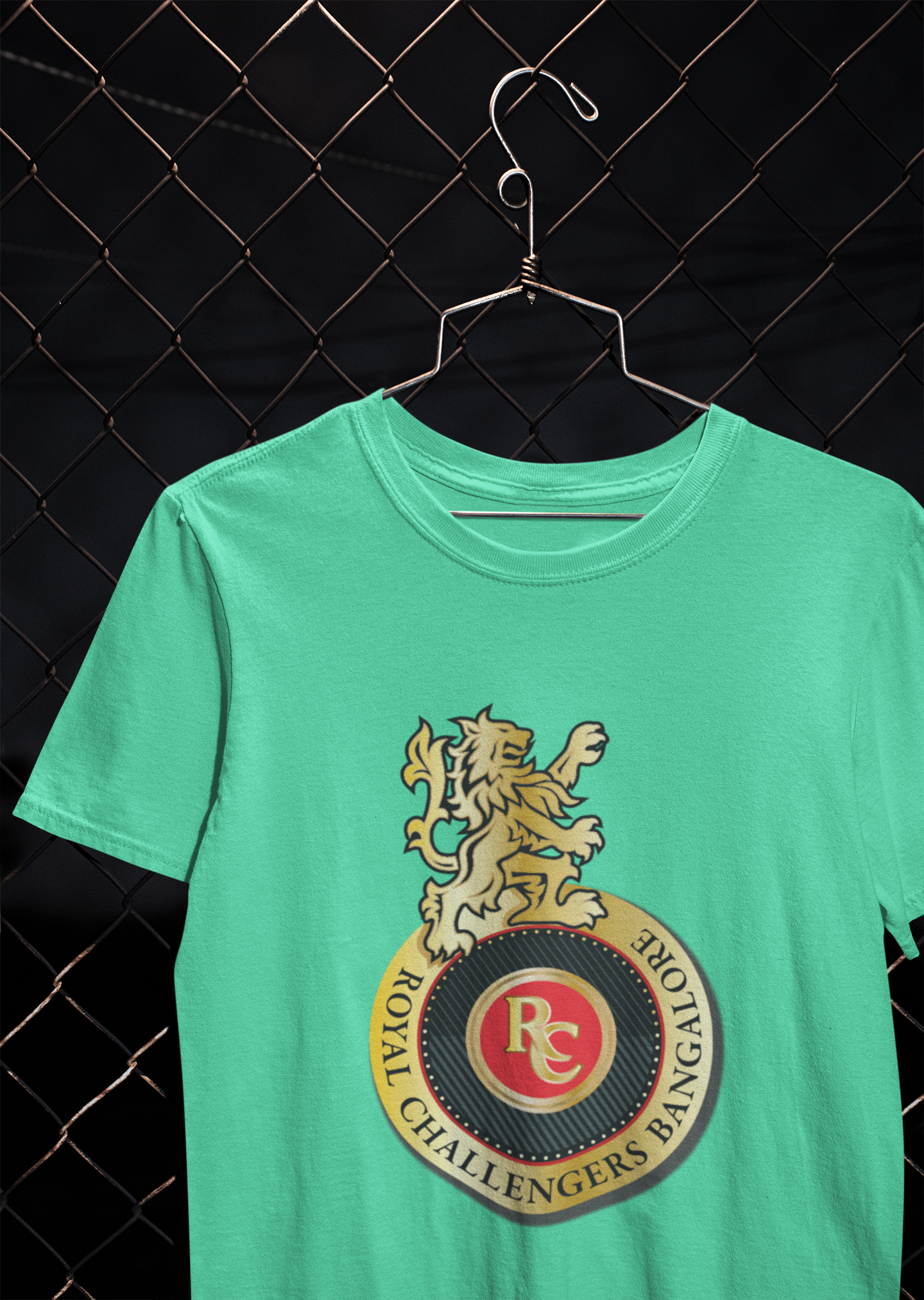 Rcb Logo Mens Half Sleeves T-shirt- FunkyTeesClub