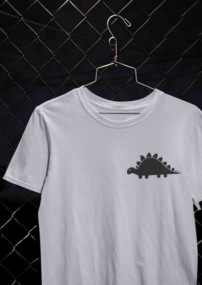 Stegosaurus Pocket Women Half Sleeves T-shirt- FunkyTeesClub