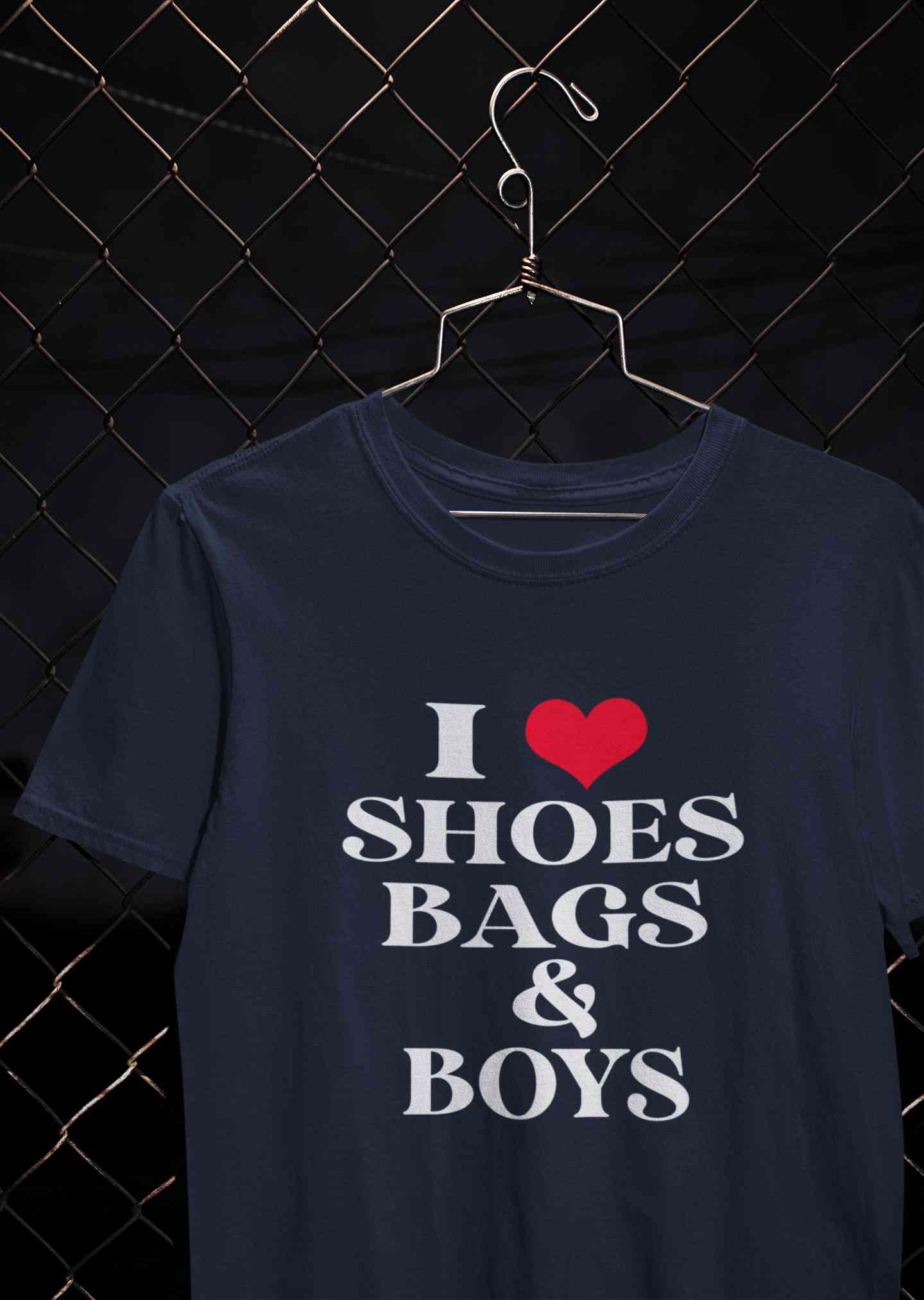 I Love Shoes Bags And Boys Women Half Sleeves T-shirt- FunkyTeesClub