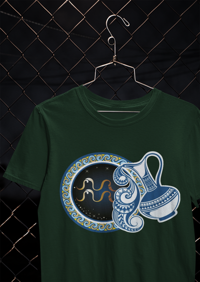 Aquarius Zodiac Sign Mens Half Sleeves T-shirt- FunkyTeesClub