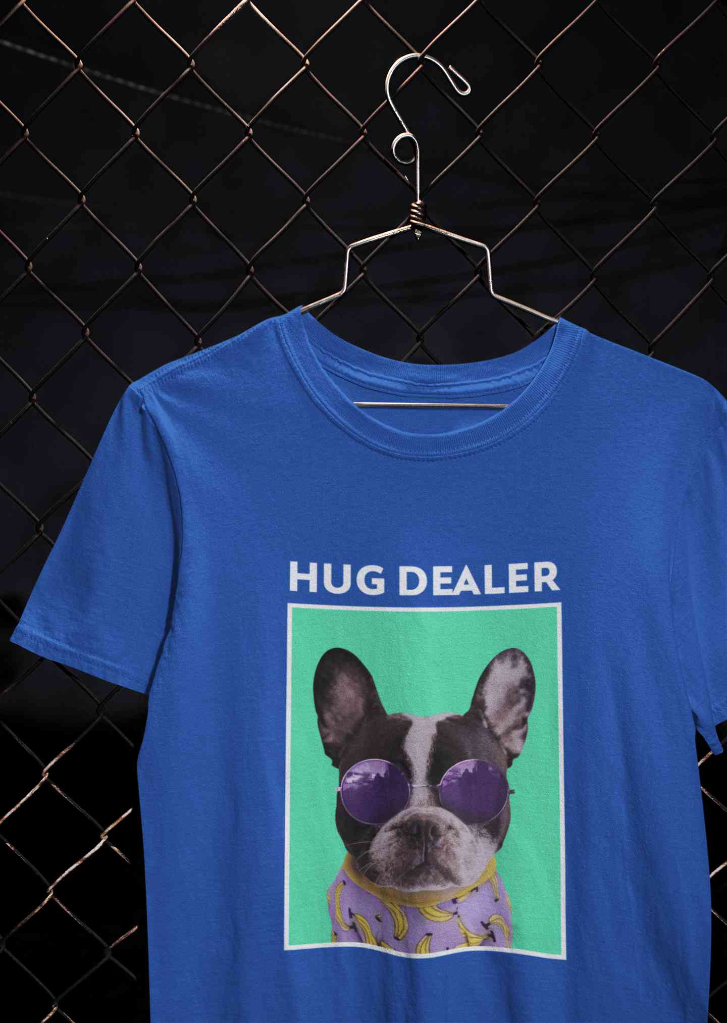 Cute Pug Hug Dealer Mens Half Sleeves T-shirt- FunkyTeesClub