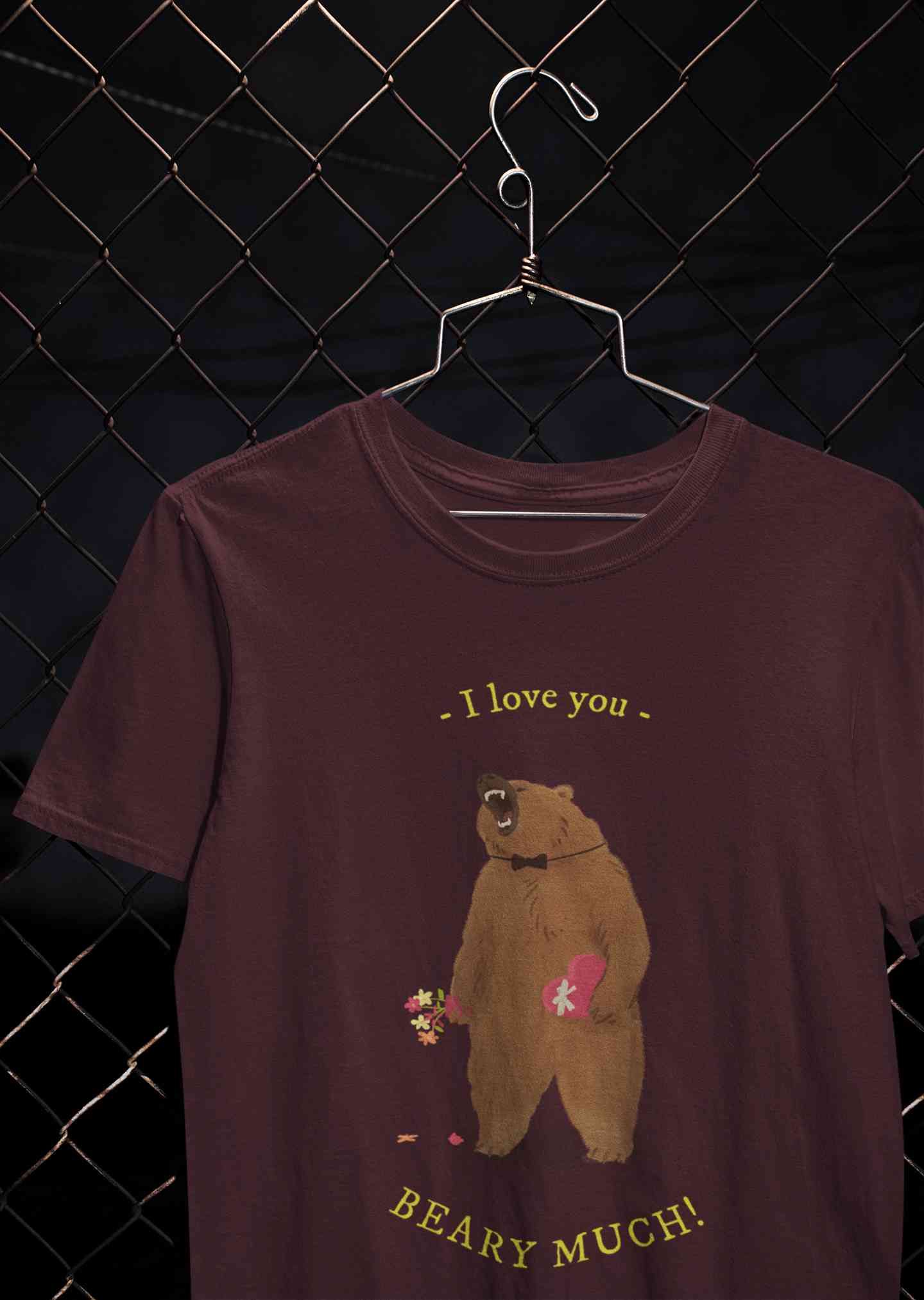I Love You Beary Much Women Half Sleeves T-shirt- FunkyTeesClub