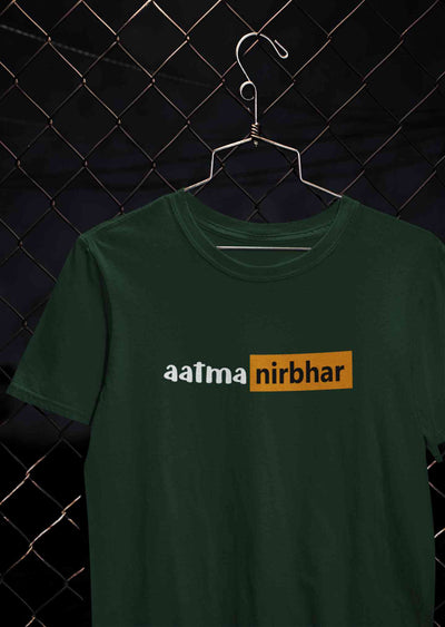 Aatmanirbhar Mens Half Sleeves T-shirt- FunkyTeesClub
