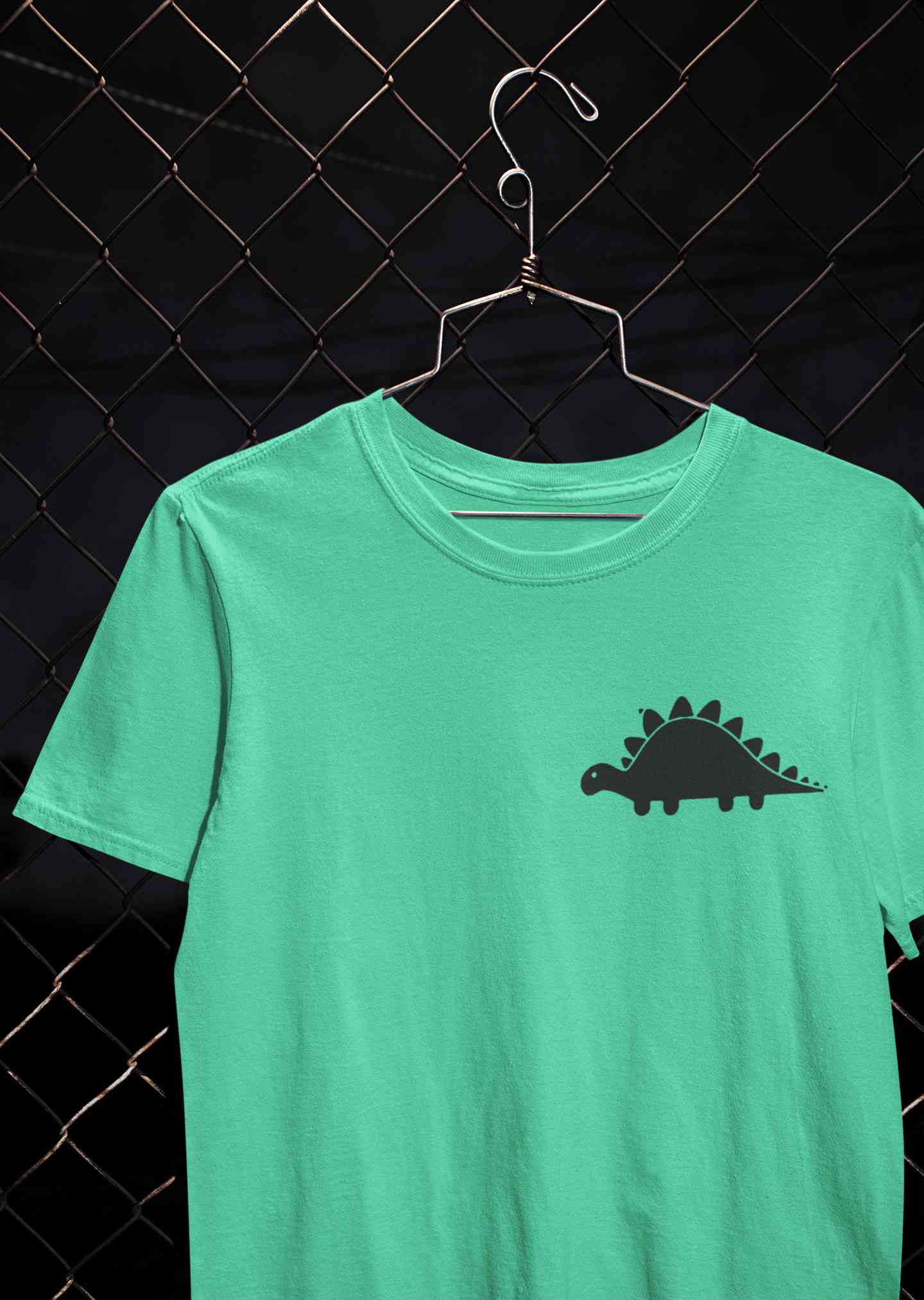 Stegosaurus Pocket Mens Half Sleeves T-shirt- FunkyTeesClub