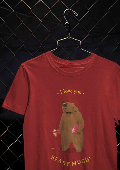 I Love You Beary Much Women Half Sleeves T-shirt- FunkyTeesClub