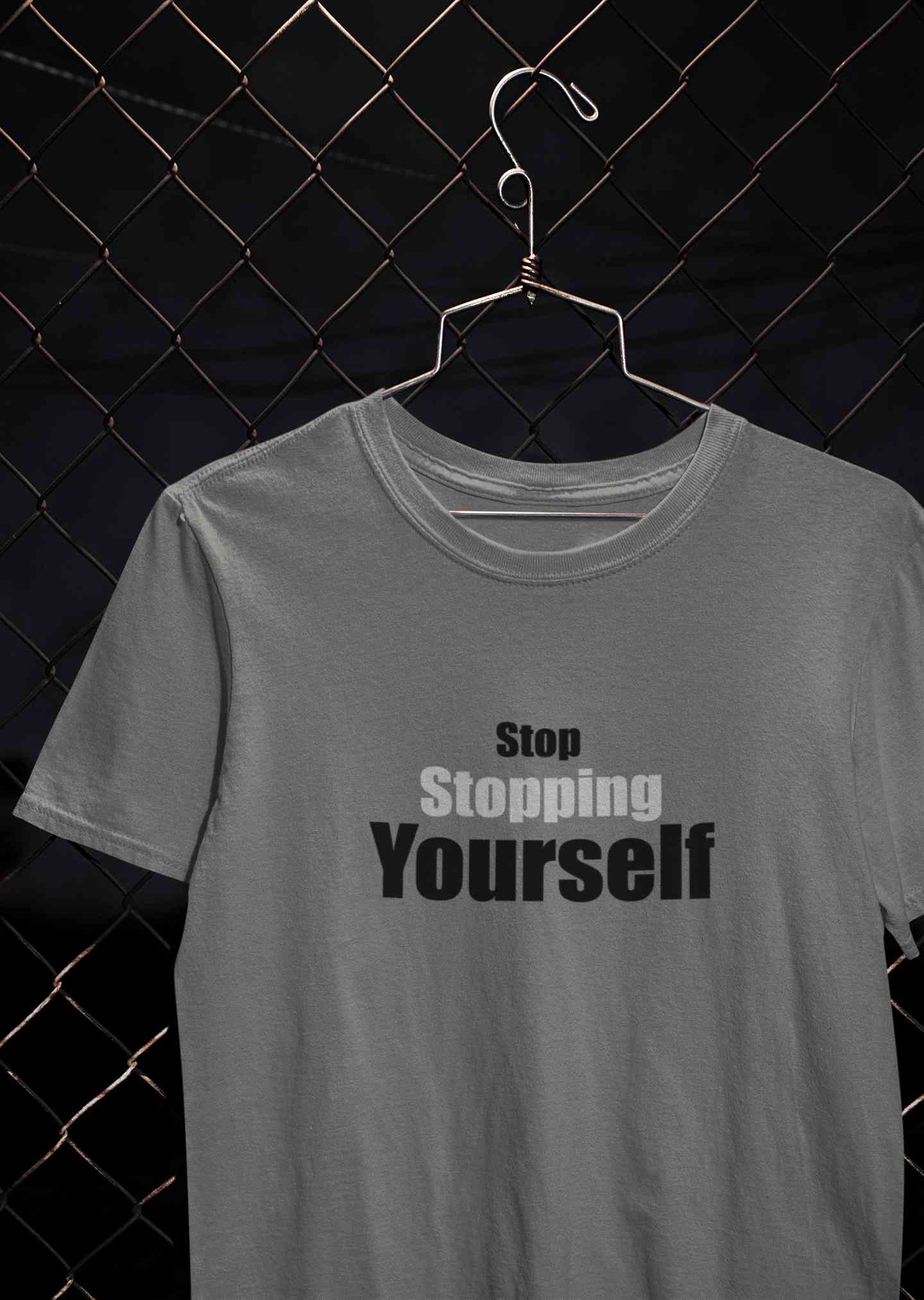 Stop Stopping Yourself Minimals Mens Half Sleeves T-shirt- FunkyTeesClub