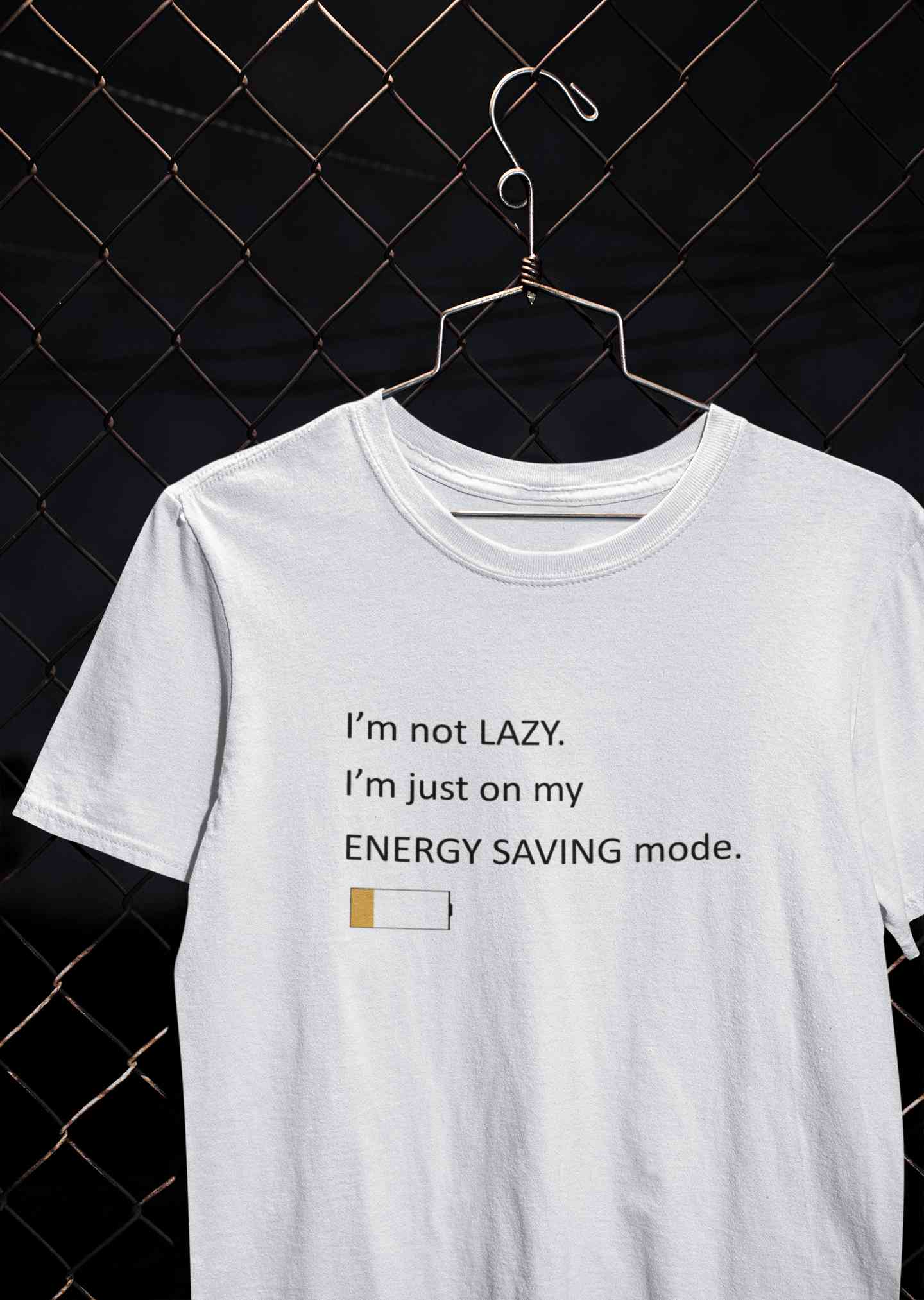 I Am Not Lazy I Am Just On Energy Saving Mode Minimals Mens Half Sleeves T-shirt- FunkyTeesClub