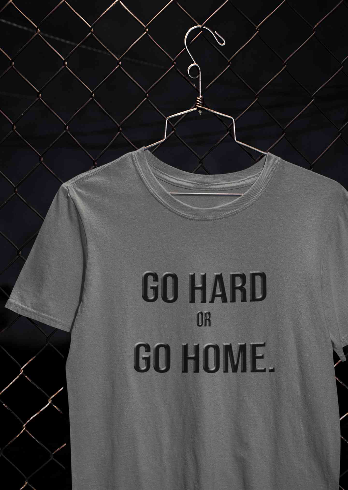 Go Hard Or Go Home Typography Mens Half Sleeves T-shirt- FunkyTeesClub