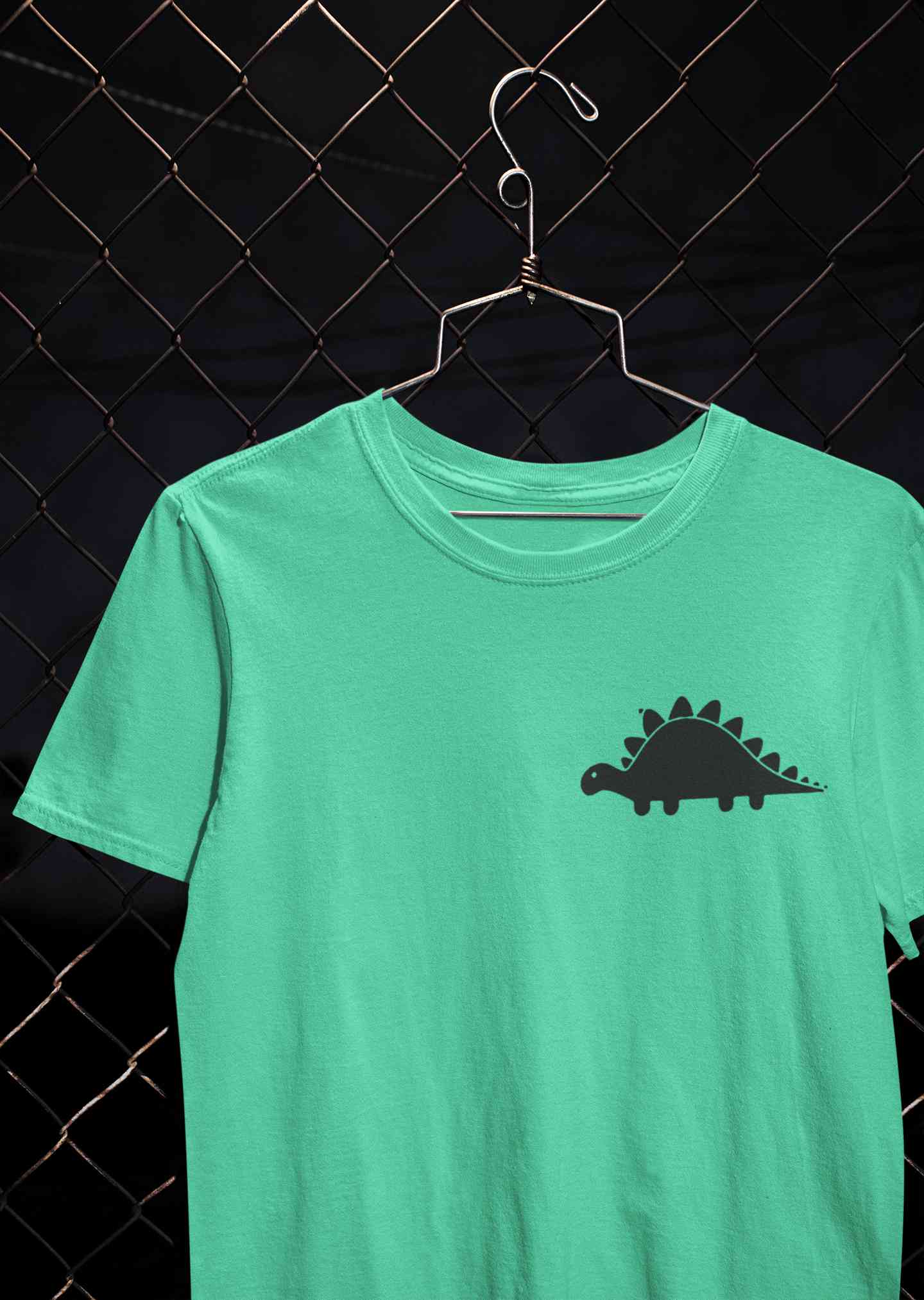 Stegosaurus Pocket Women Half Sleeves T-shirt- FunkyTeesClub