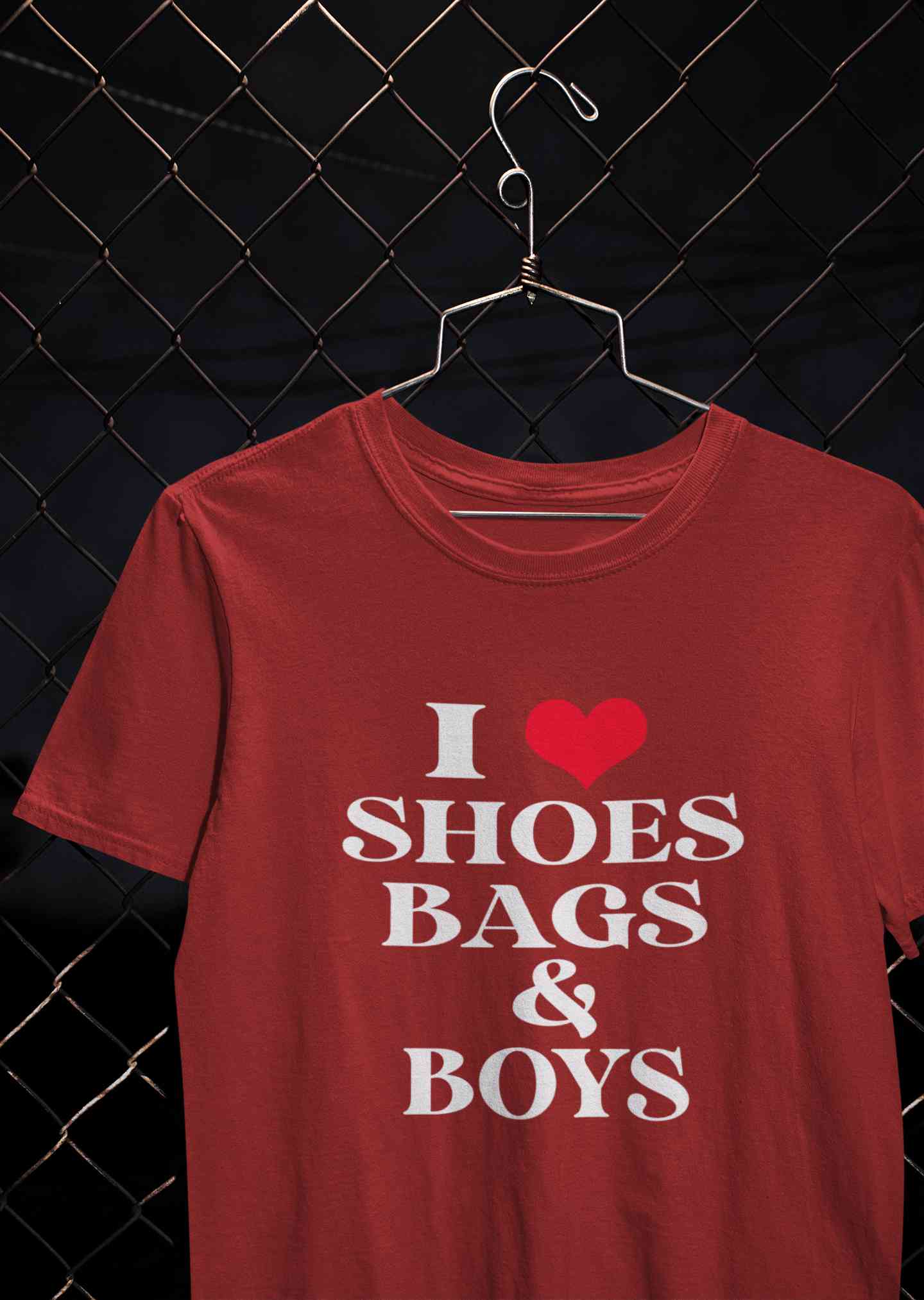 I Love Shoes Bags And Boys Women Half Sleeves T-shirt- FunkyTeesClub