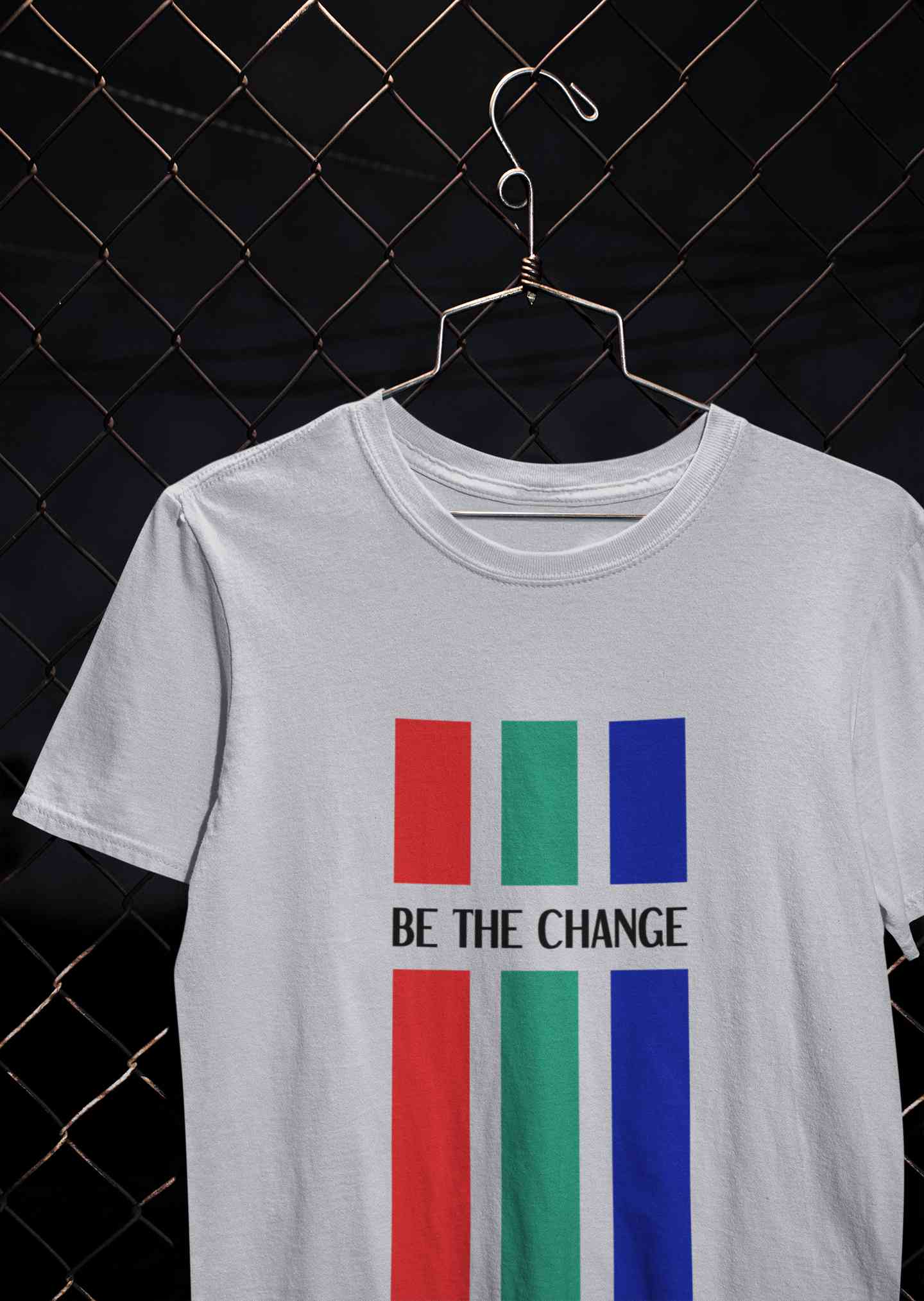 Be The Change Typography Mens Half Sleeves T-shirt- FunkyTeesClub