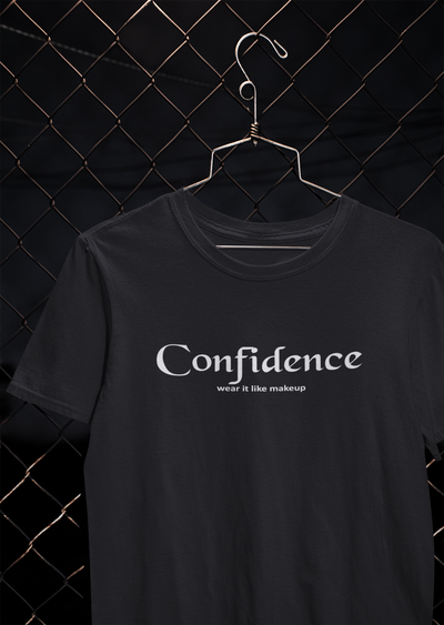 Confidence Wear It Like Makeup Quotes Mens Half Sleeves T-shirt- FunkyTeesClub