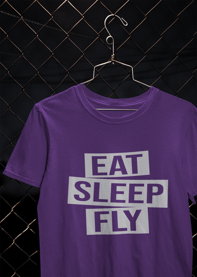 Eat Sleep Fly Pilot Women Half Sleeves T-shirt- FunkyTeesClub