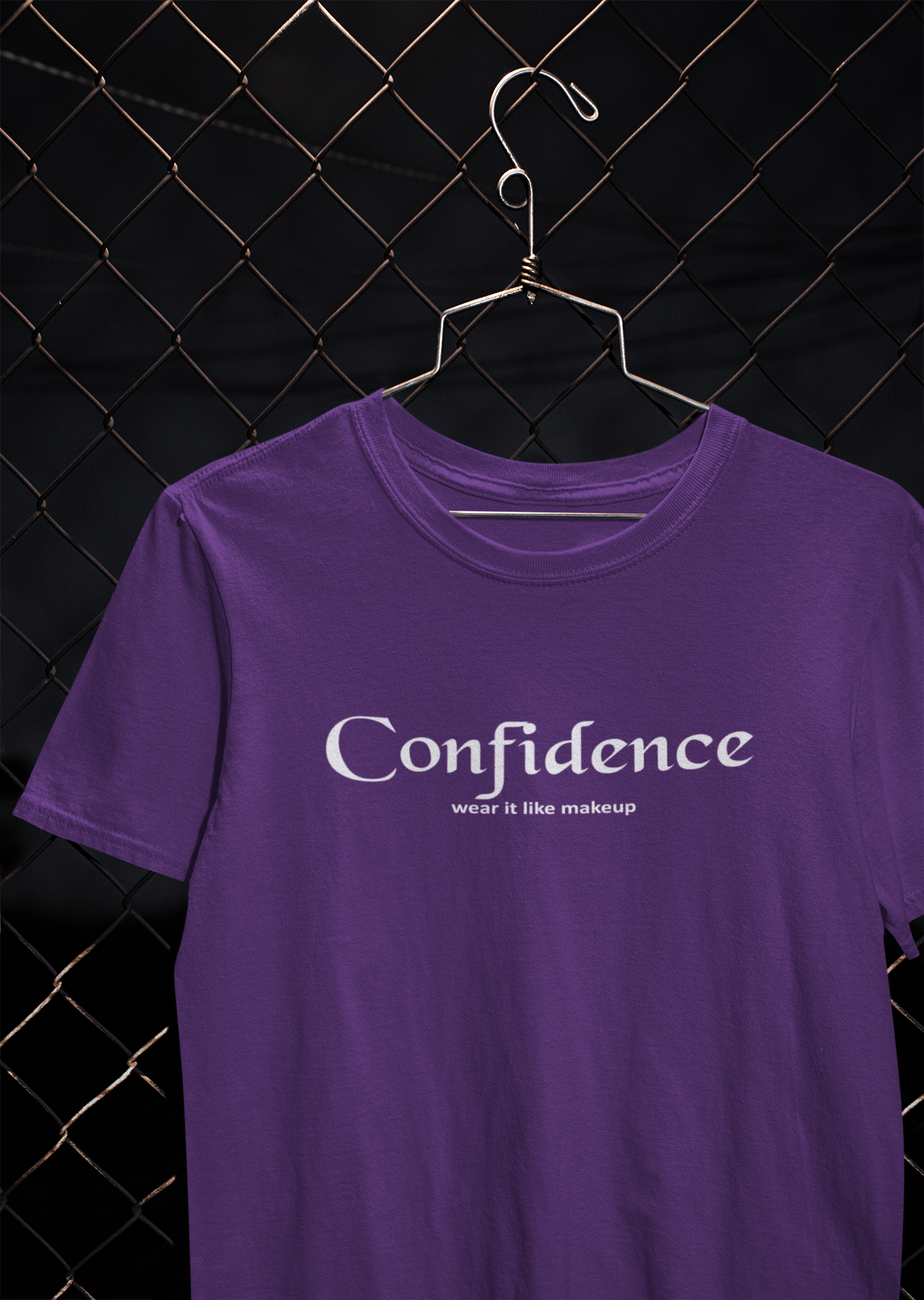 Confidence Wear It Like Makeup Quotes Women Half Sleeves T-shirt- FunkyTeesClub