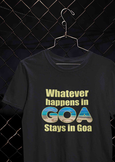 Whatever happens In Goa Stays In Goa Women Half Sleeves T-shirt- FunkyTeesClub