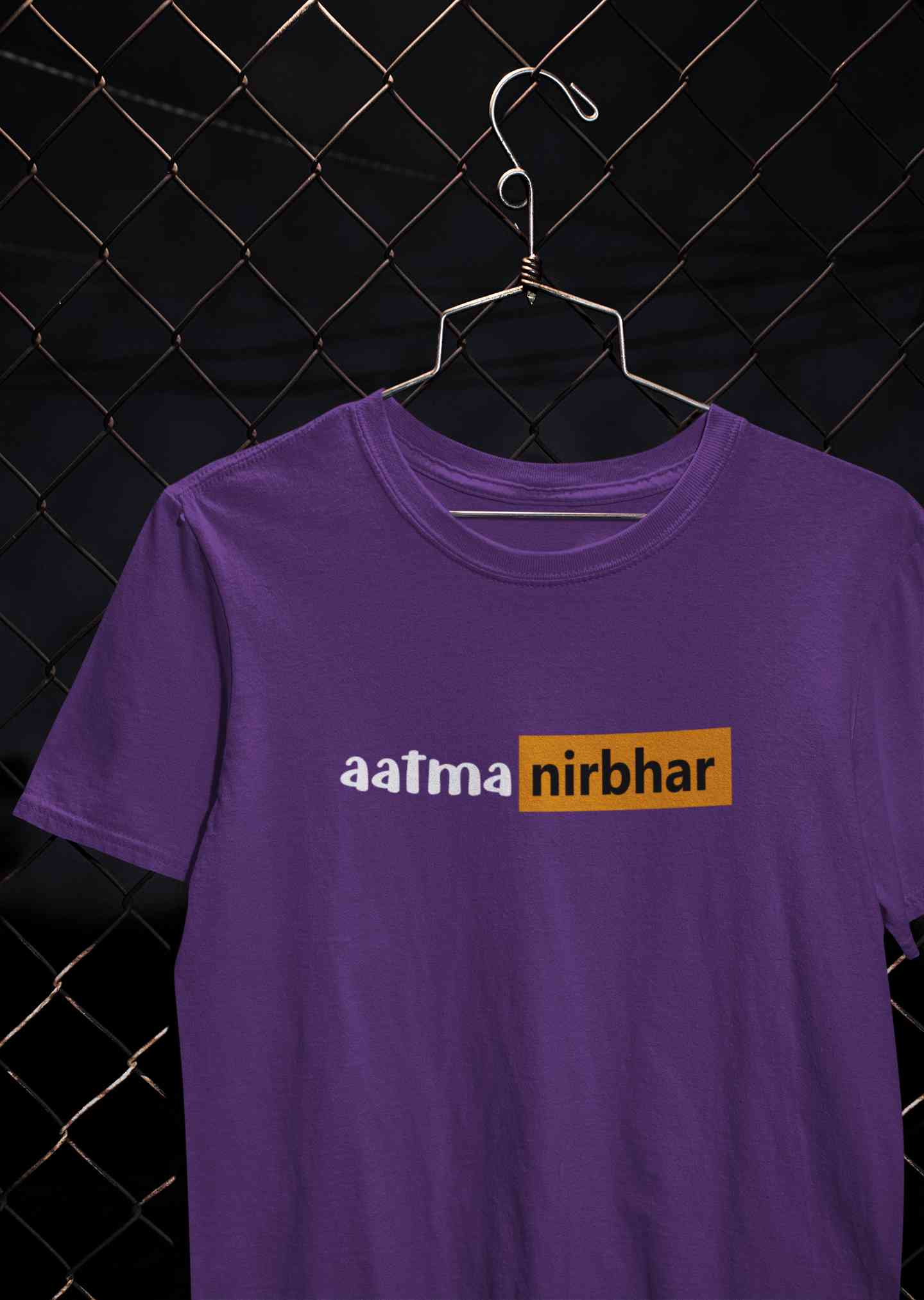 Aatmanirbhar Mens Half Sleeves T-shirt- FunkyTeesClub