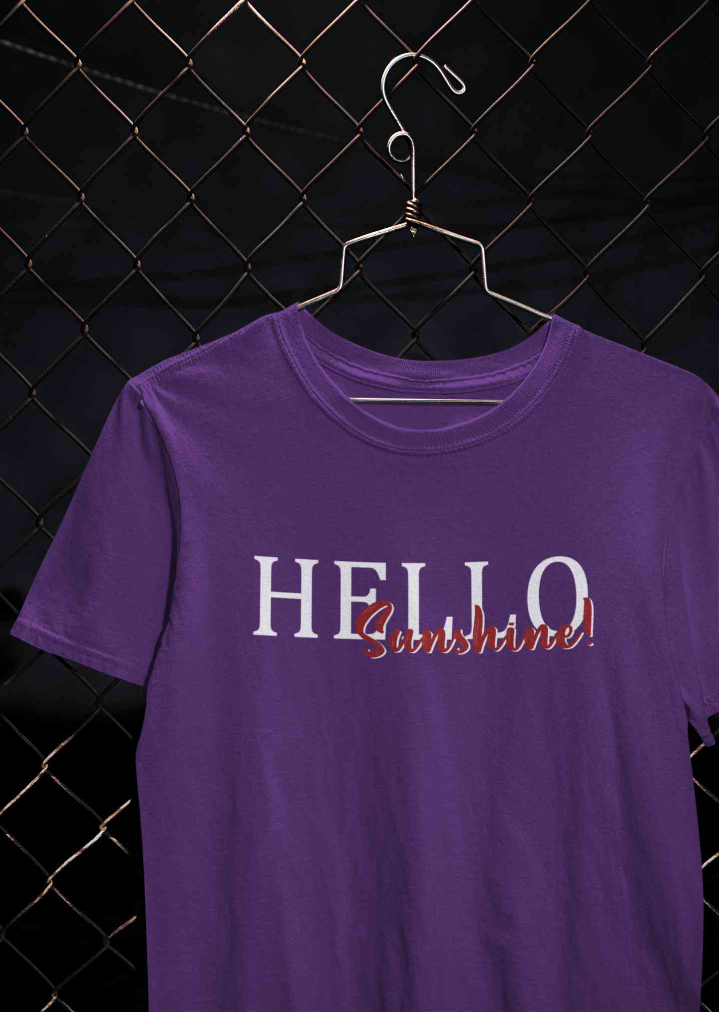 Hello Sunshine Typography Mens Half Sleeves T-shirt- FunkyTeesClub