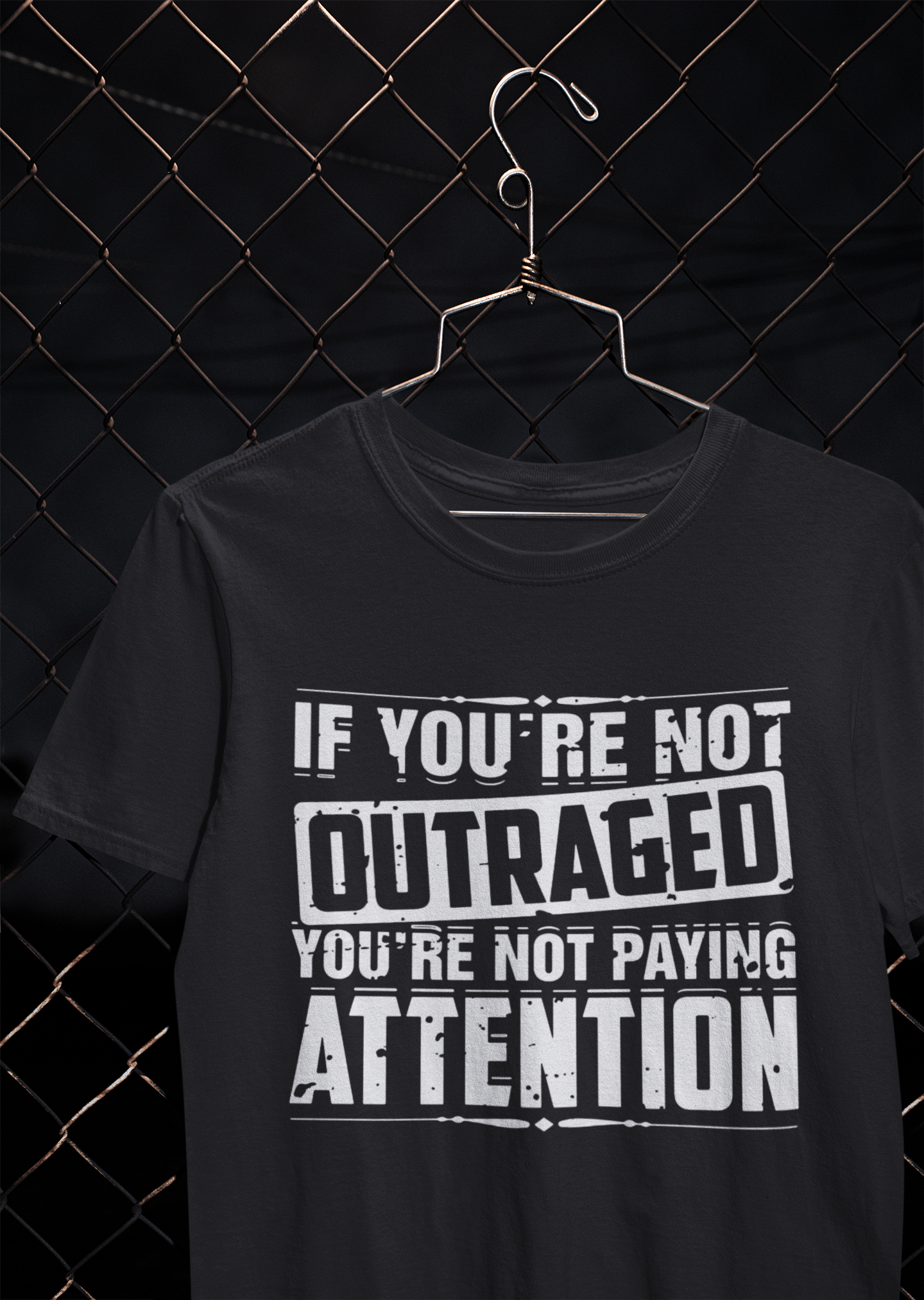 If You Are Not Outraged You Are Not Paying Attention Anti Government Mens Half Sleeves T-shirt- FunkyTeesClub