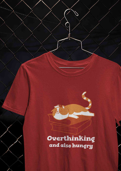 Overthinking And Also Hungry Mens Half Sleeves T-shirt- FunkyTeesClub