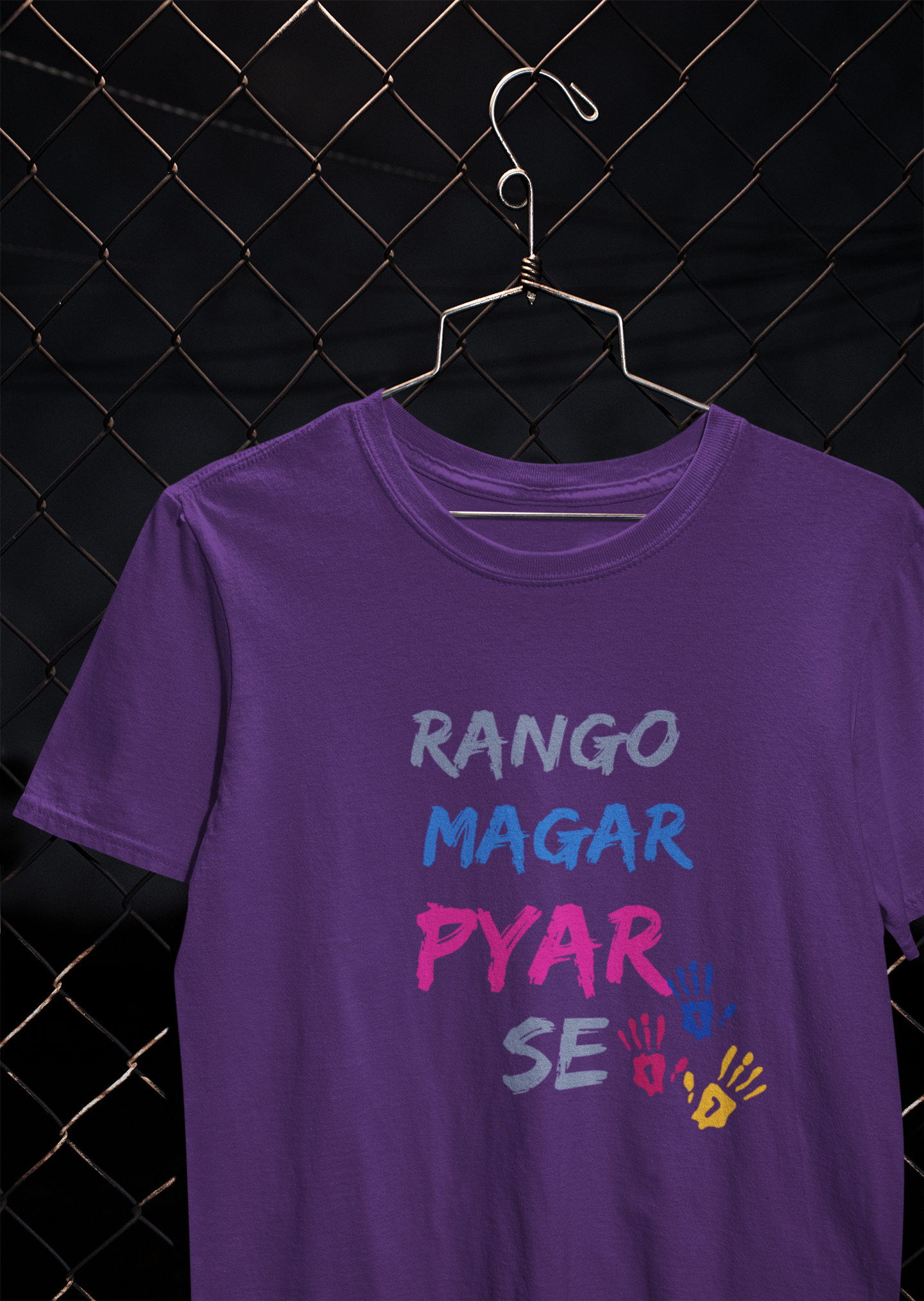 Rango Magar Pyaar Se Holi Mens Half Sleeves T-shirt- FunkyTeesClub