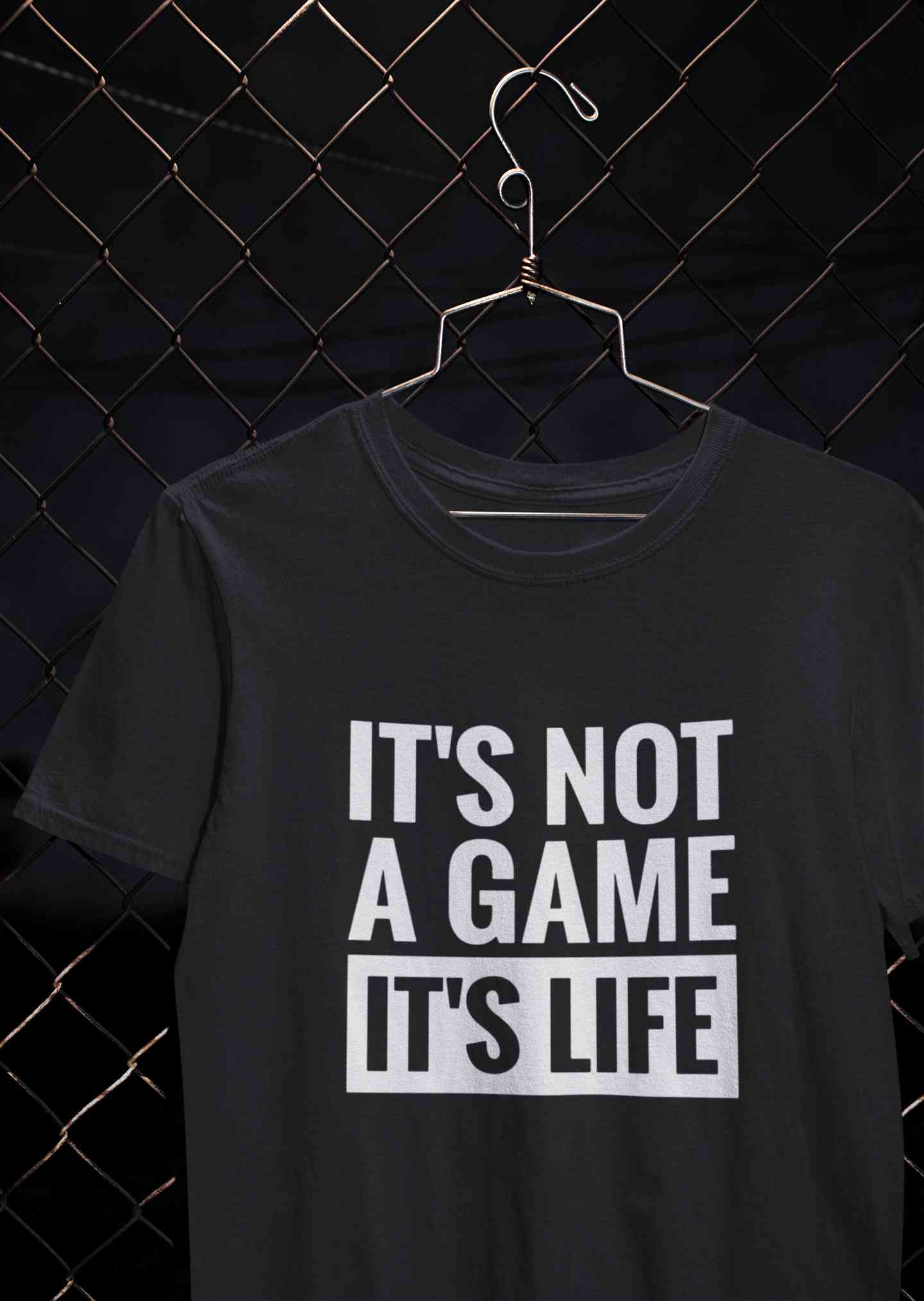 Its Not A Game Its Life Typography Mens Half Sleeves T-shirt- FunkyTeesClub