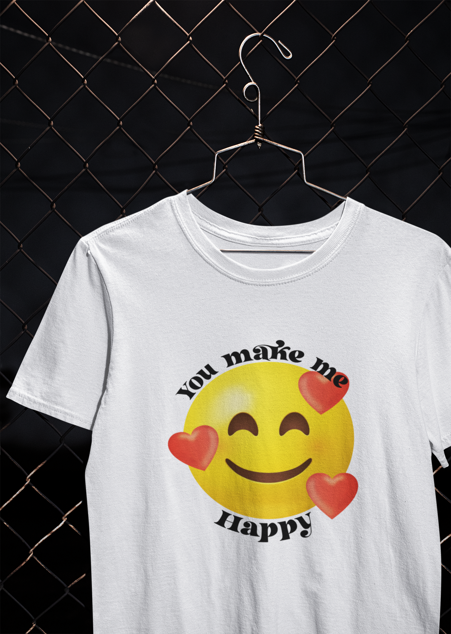 You Make Me Happpy Couple Half Sleeves T-Shirts -FunkyTeesClub