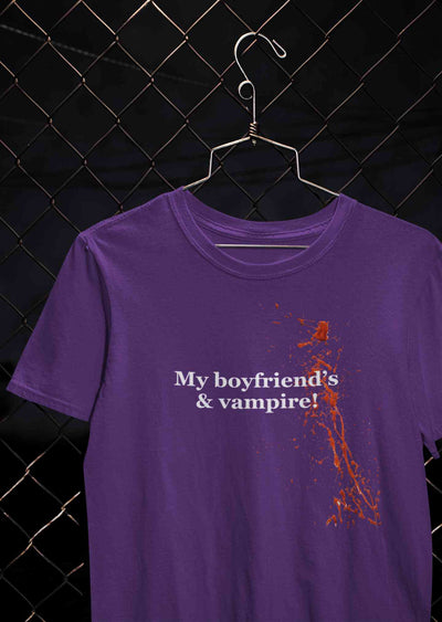 My Boyfriends And Vampire Women Half Sleeves T-shirt- FunkyTeesClub