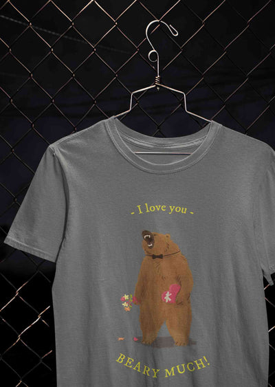 I Love You Beary Much Mens Half Sleeves T-shirt- FunkyTeesClub