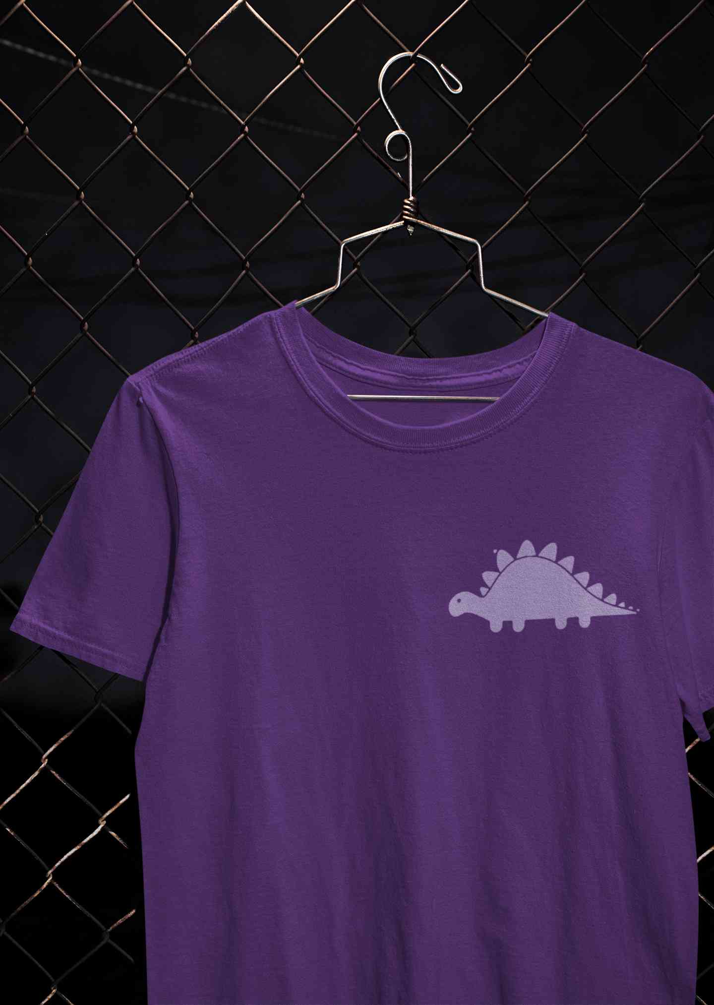 Stegosaurus Pocket Women Half Sleeves T-shirt- FunkyTeesClub