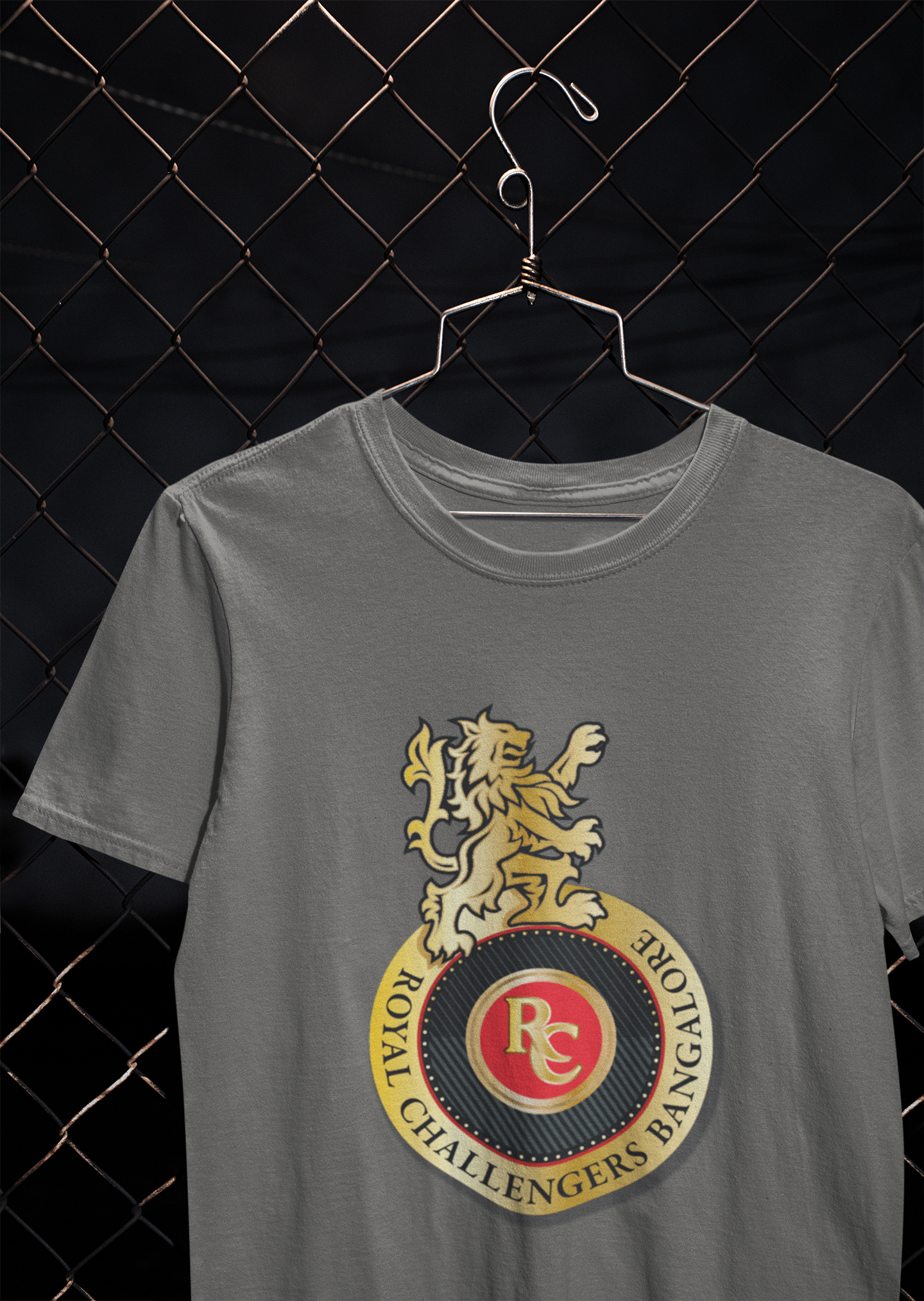 Rcb Logo Mens Half Sleeves T-shirt- FunkyTeesClub
