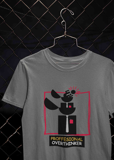 Professional Overthinker Mens Half Sleeves T-shirt- FunkyTeesClub