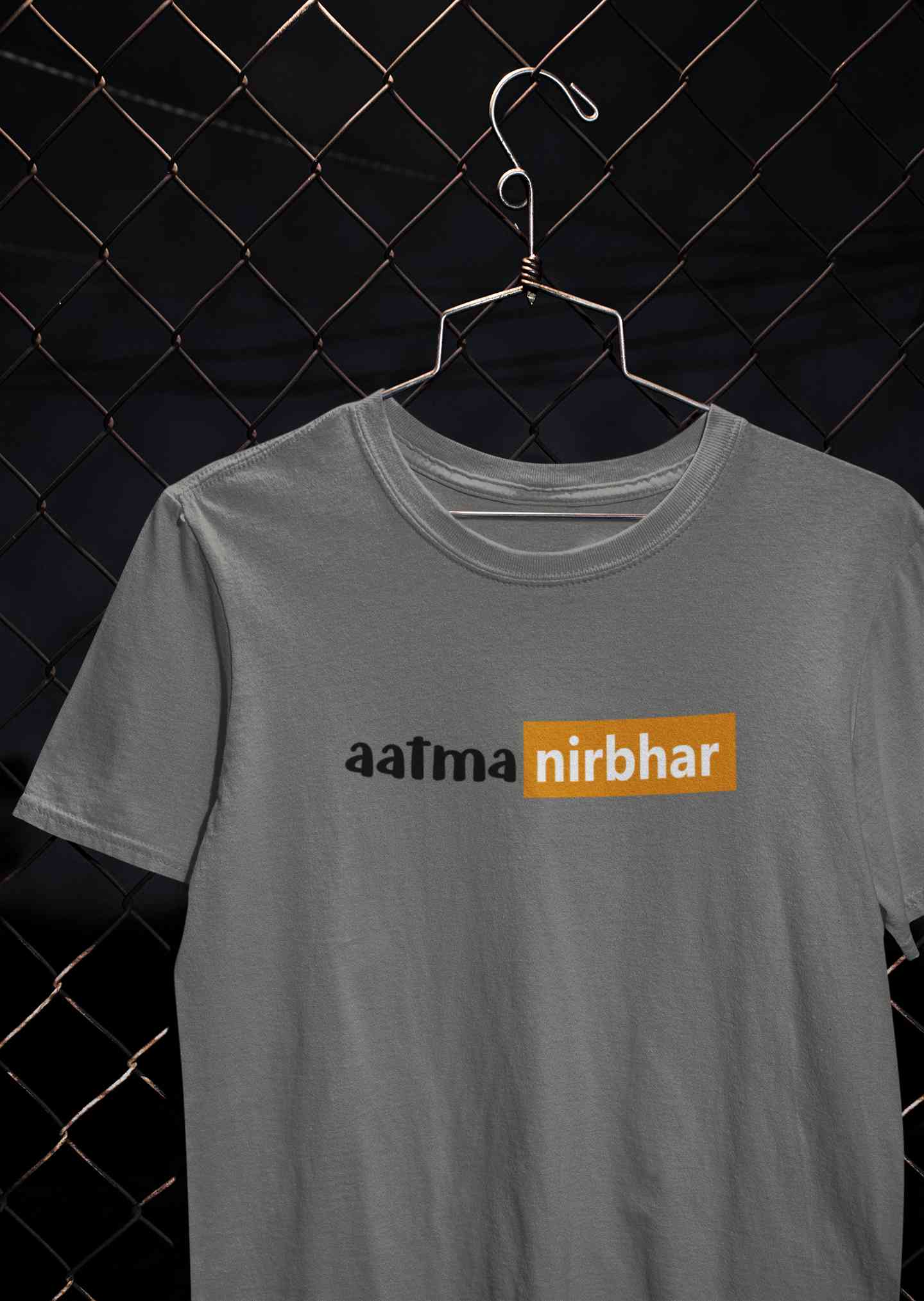 Aatmanirbhar Mens Half Sleeves T-shirt- FunkyTeesClub