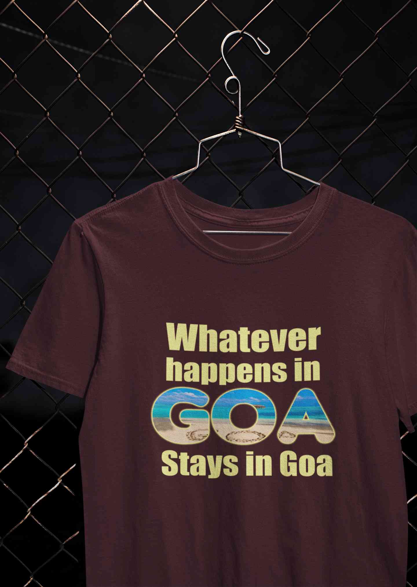 Whatever happens In Goa Stays In Goa Mens Half Sleeves T-shirt- FunkyTeesClub