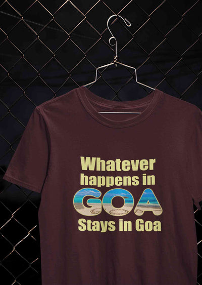 Whatever happens In Goa Stays In Goa Mens Half Sleeves T-shirt- FunkyTeesClub