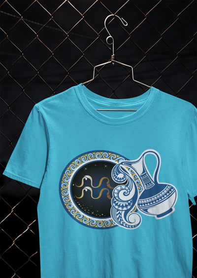 Aquarius Zodiac Sign Women Half Sleeves T-shirt- FunkyTeesClub