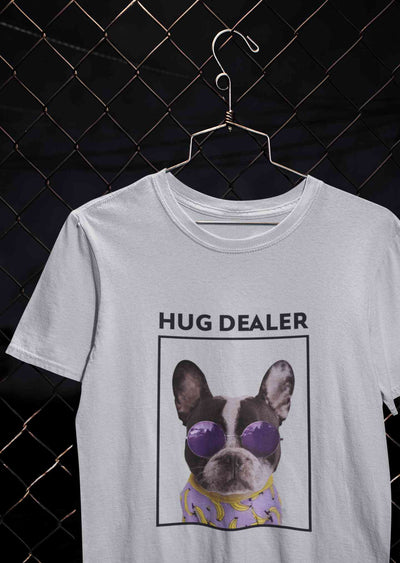 Cute Pug Hug Dealer Women Half Sleeves T-shirt- FunkyTeesClub